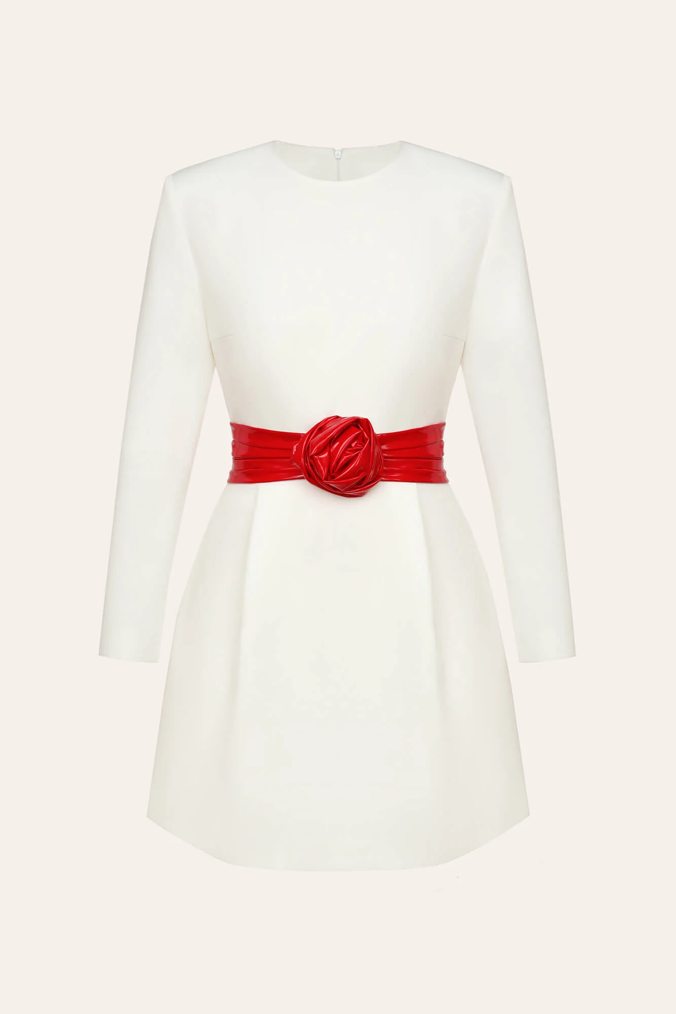 Long Sleeve Mini Dress with removable Rose belt