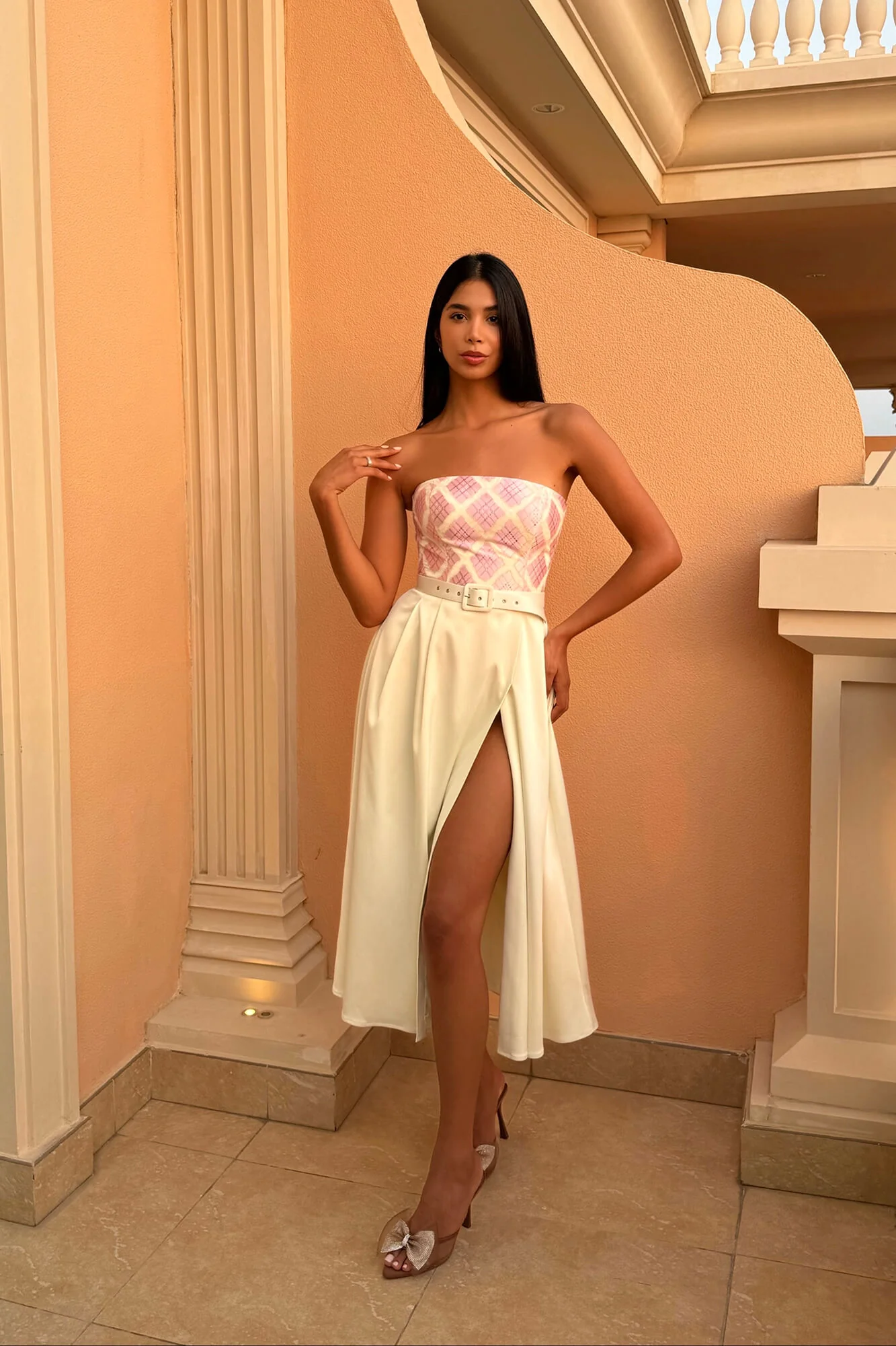 Wrap Belted Midi Dress