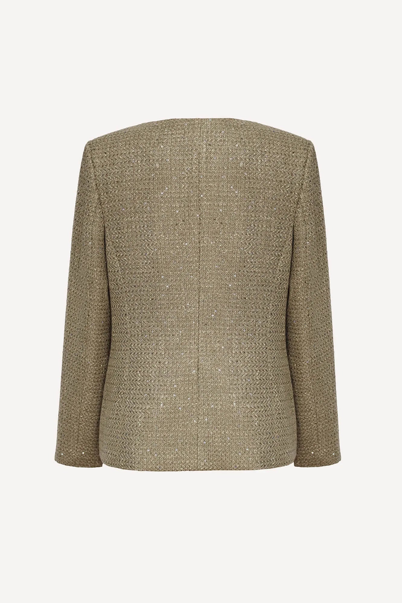 Single-Breasted Collarless Jacket