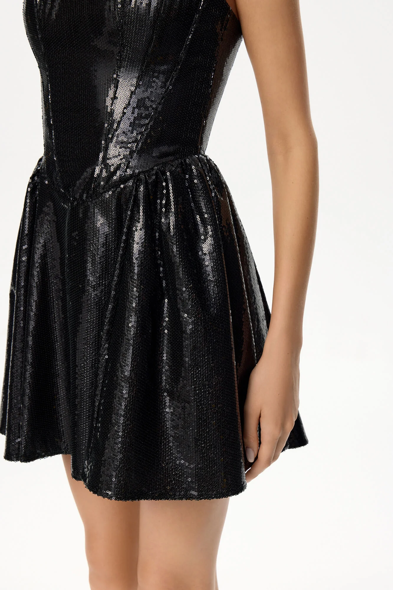 Textured Corset Sequin Mini Dress