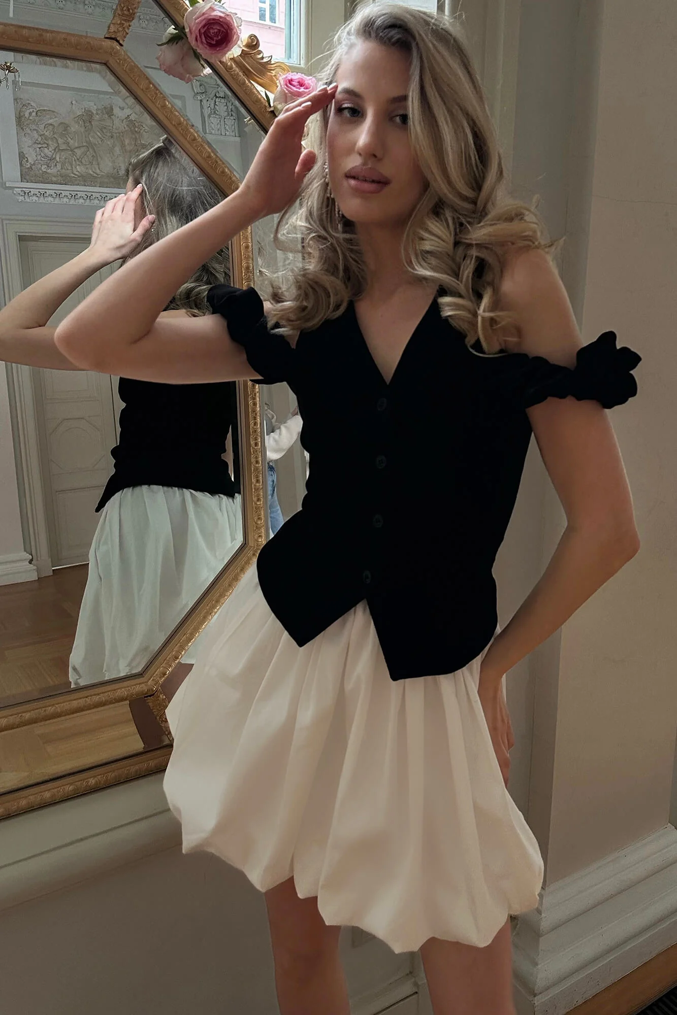 Cotton Balloon Mini Skirt
