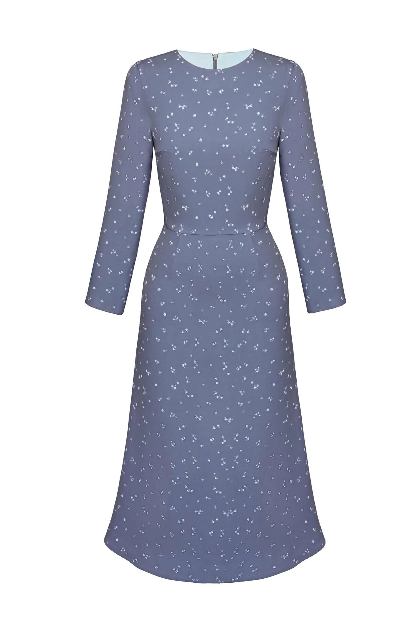 Godet Silhouette Long Sleeve Midi Dress