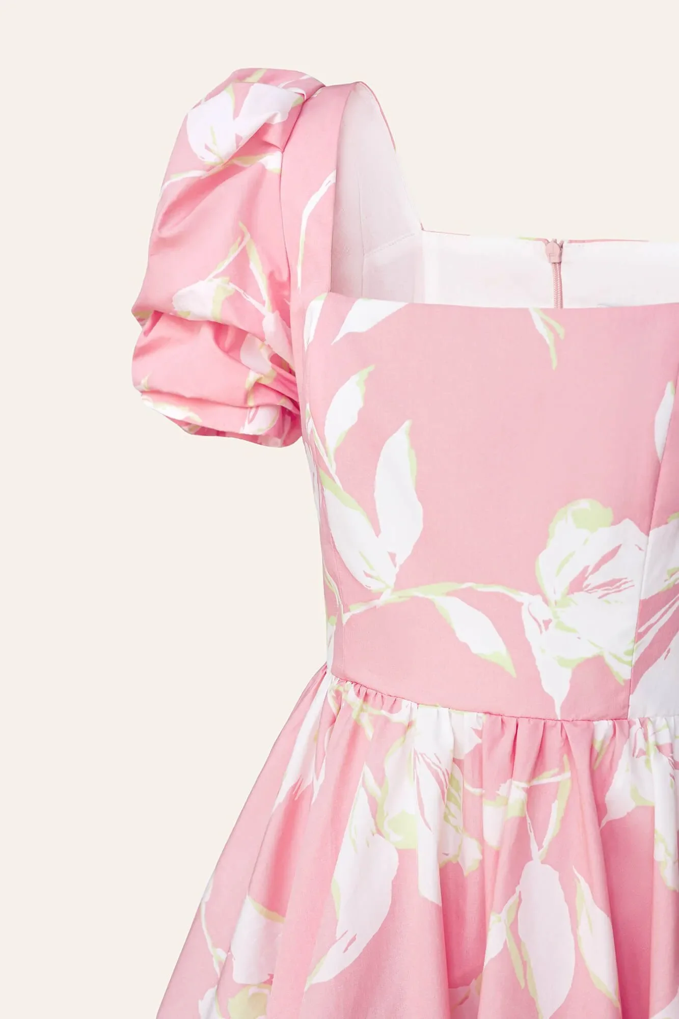 Square Neck Puff Sleeve Mini Dress