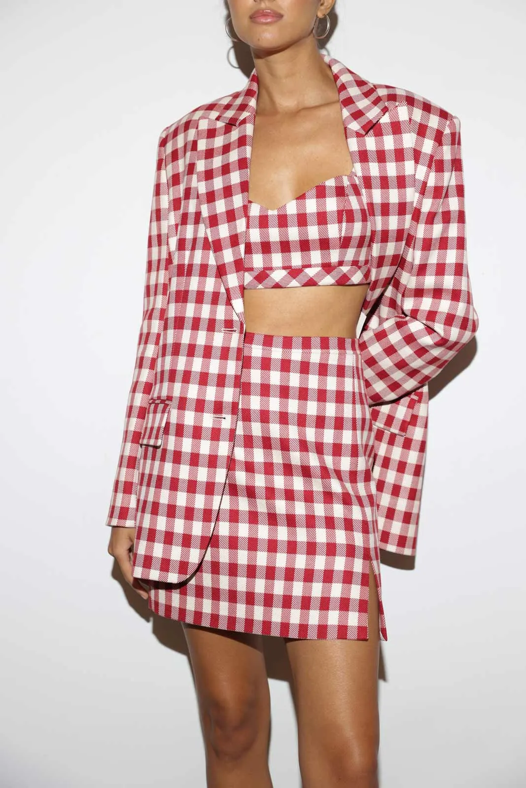 Plaid Slit Mini skirt