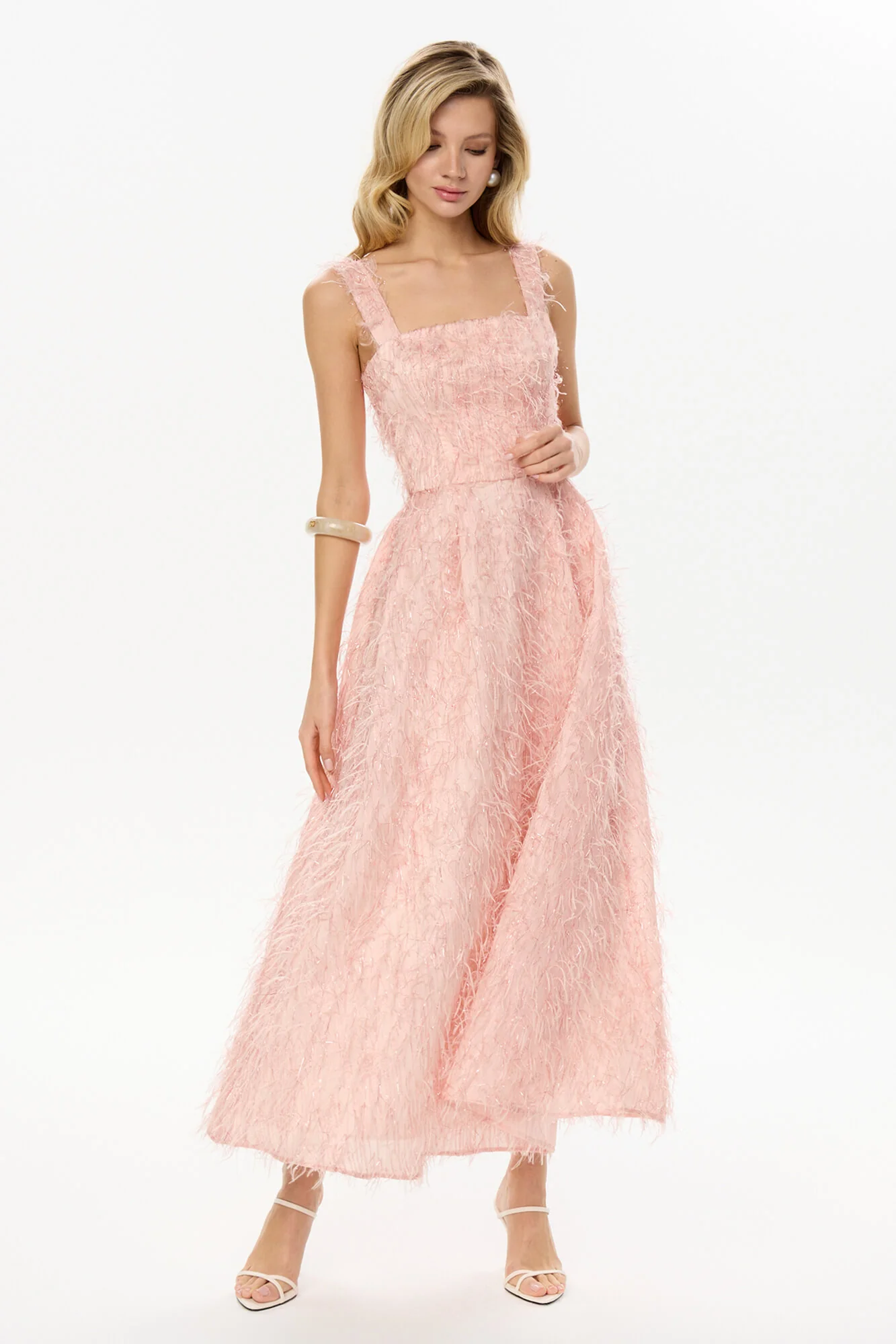 Pleated Corset Midi Dress