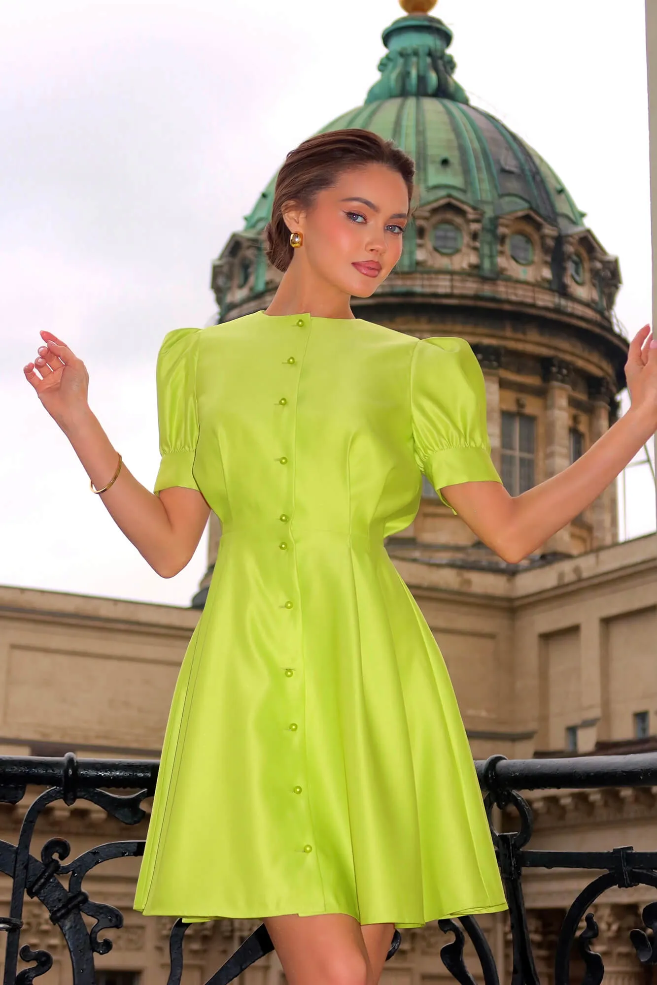Button Front Mini Dress