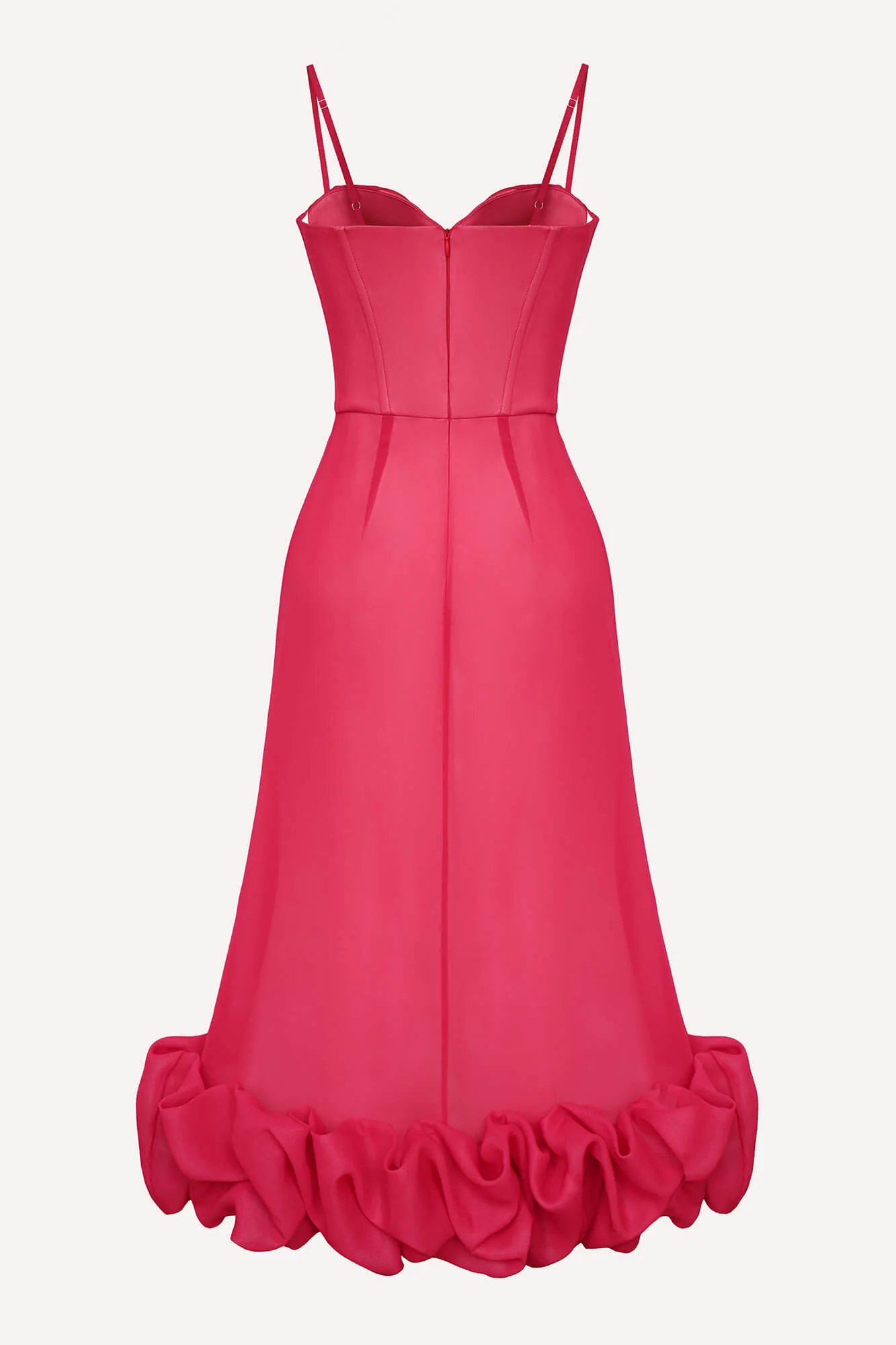 Draped Bodice Bottom Flounced Bustier Dress