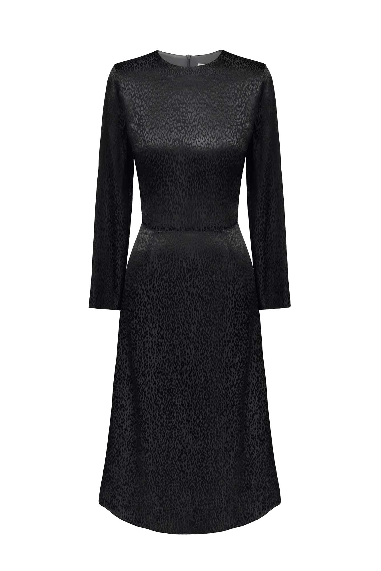 Godet Silhouette Long Sleeve Midi Dress