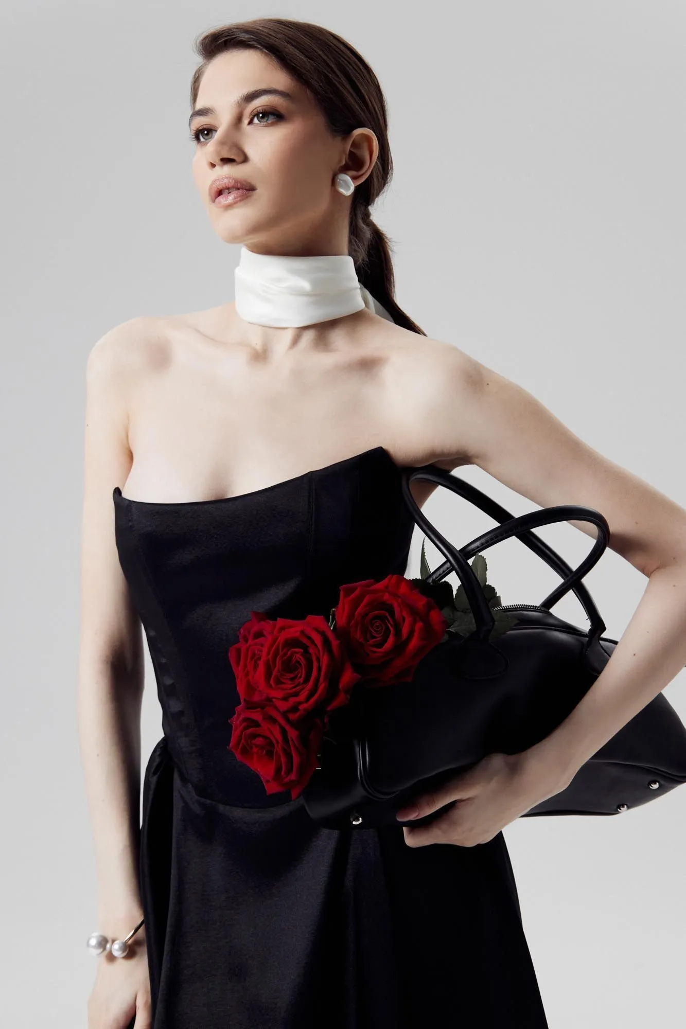 Tuck Corset Top Midi Dress