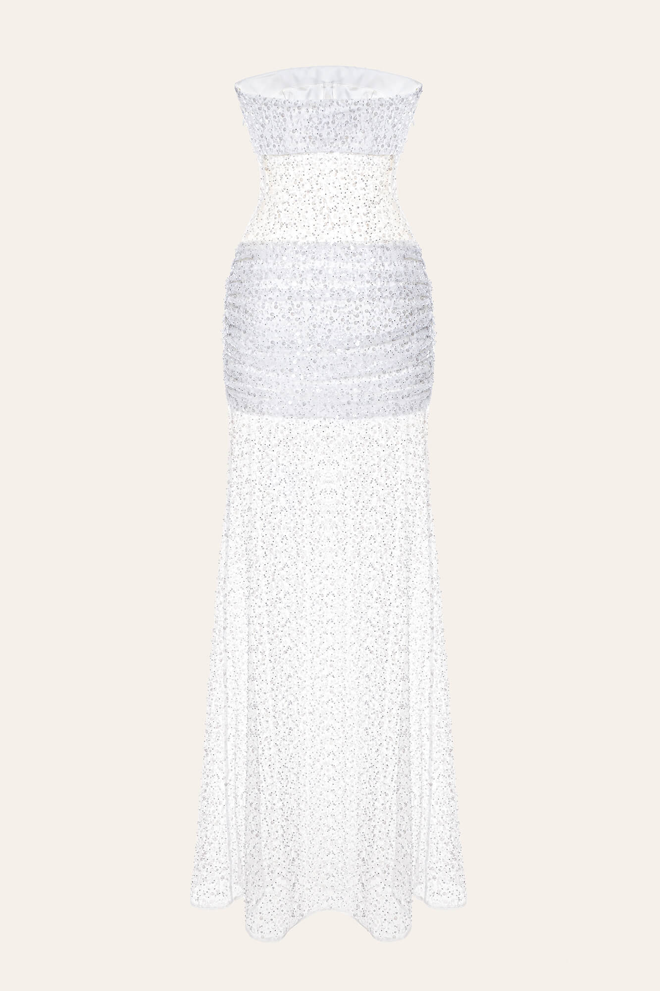 Bugle Beads Bustier Maxi Dress