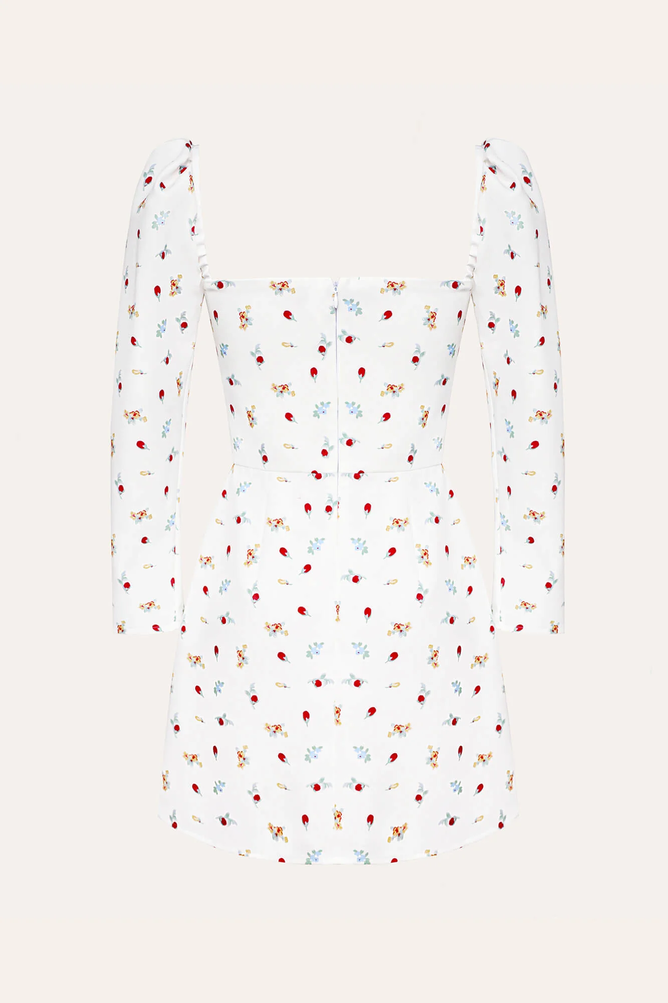 Berry Printed Long Sleeve A-Line Mini Dress