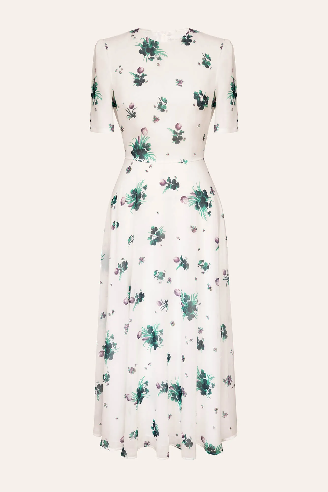 Short Sleeve Floral Midi Dress