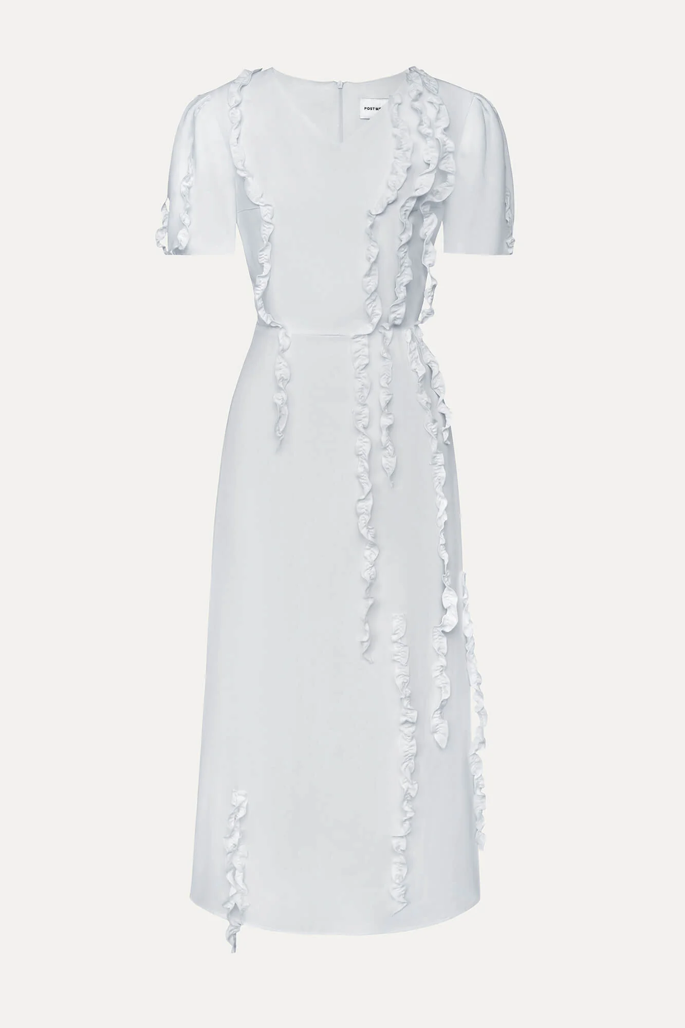 Short Sleeve Ruffle Detail Midi Dress