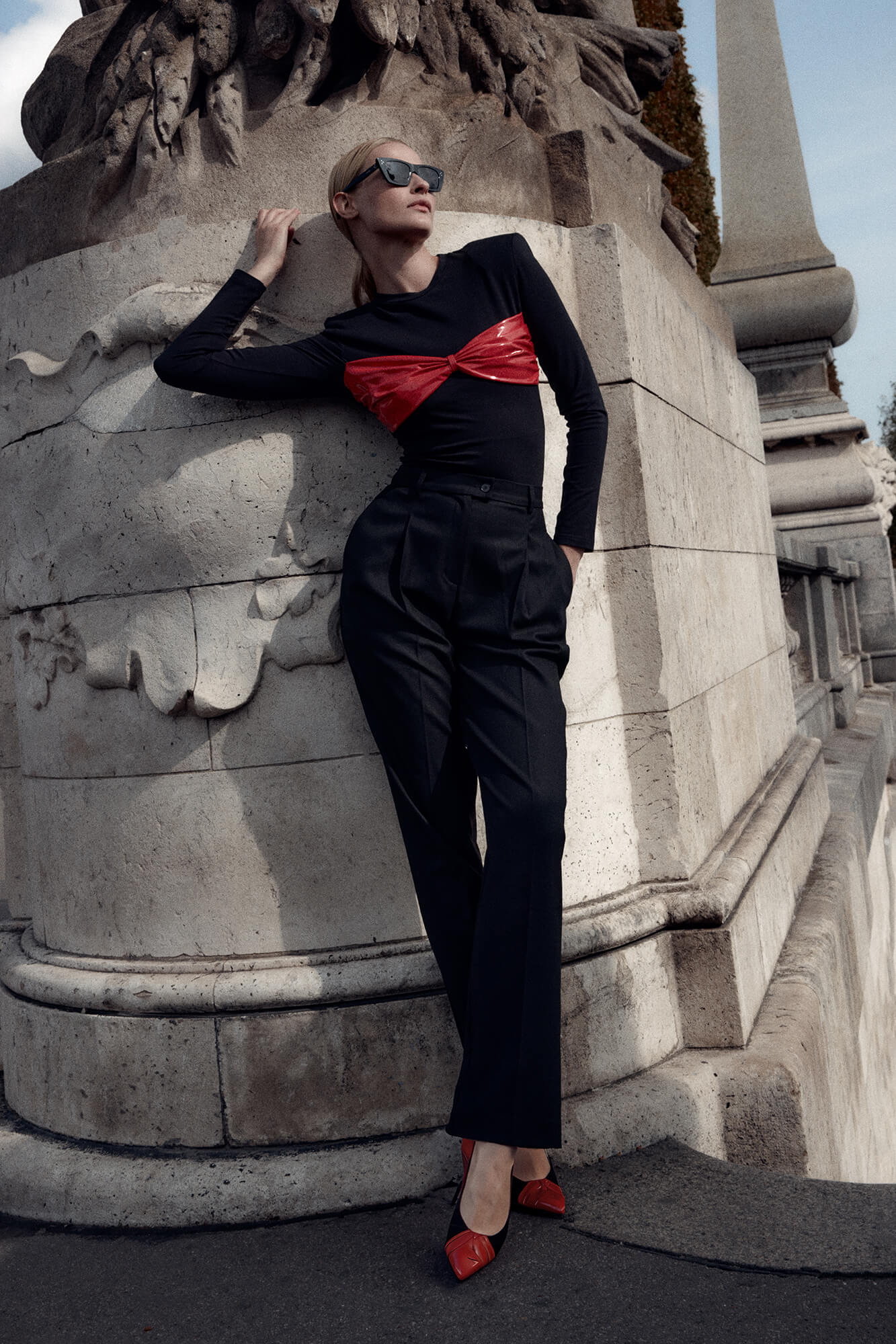 Leather Insert Trim Bodysuit