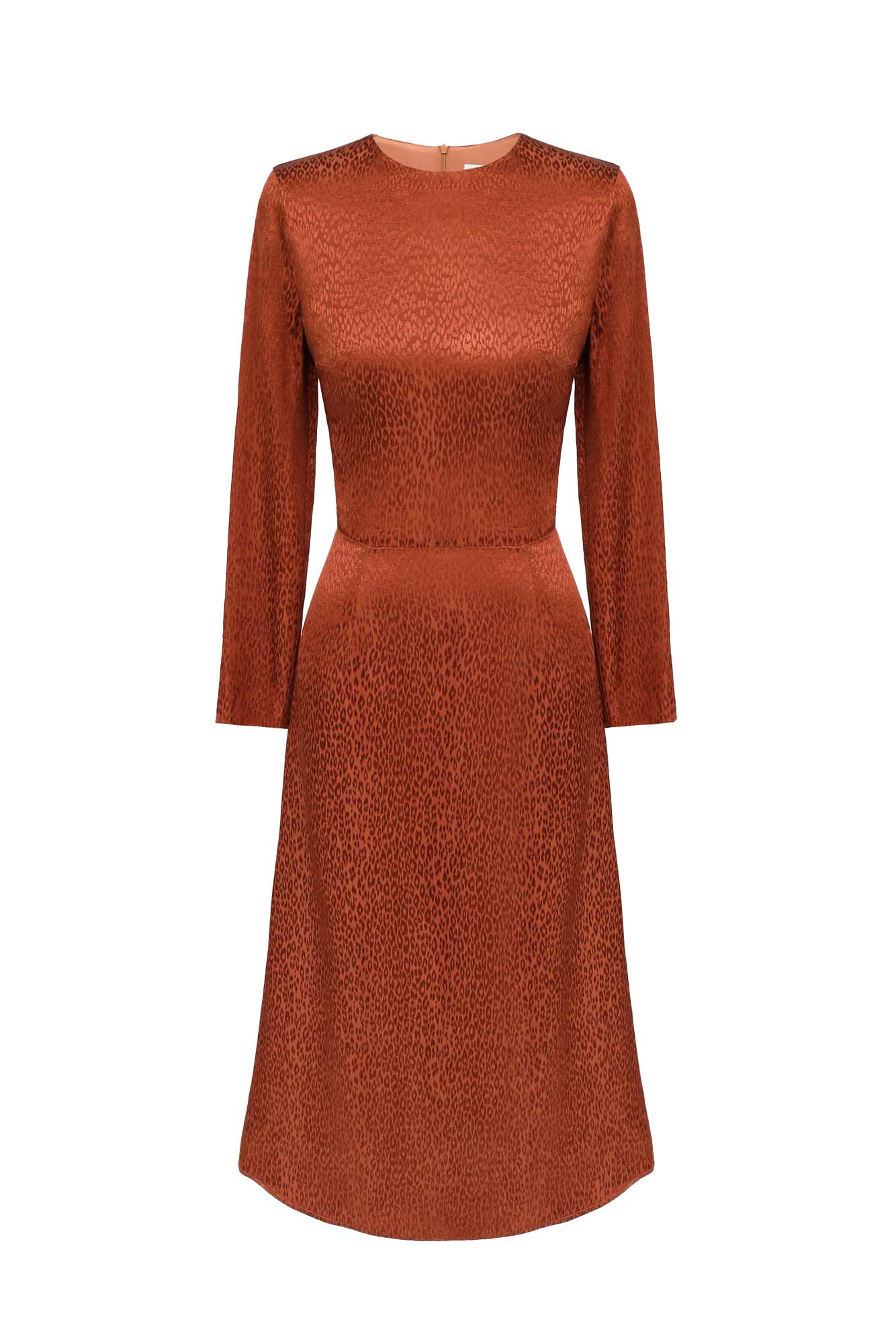 Godet Silhouette Long Sleeve Midi Dress