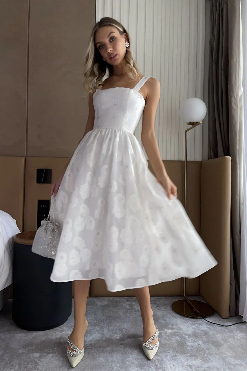 Jacquard Straight Corset Midi Dress