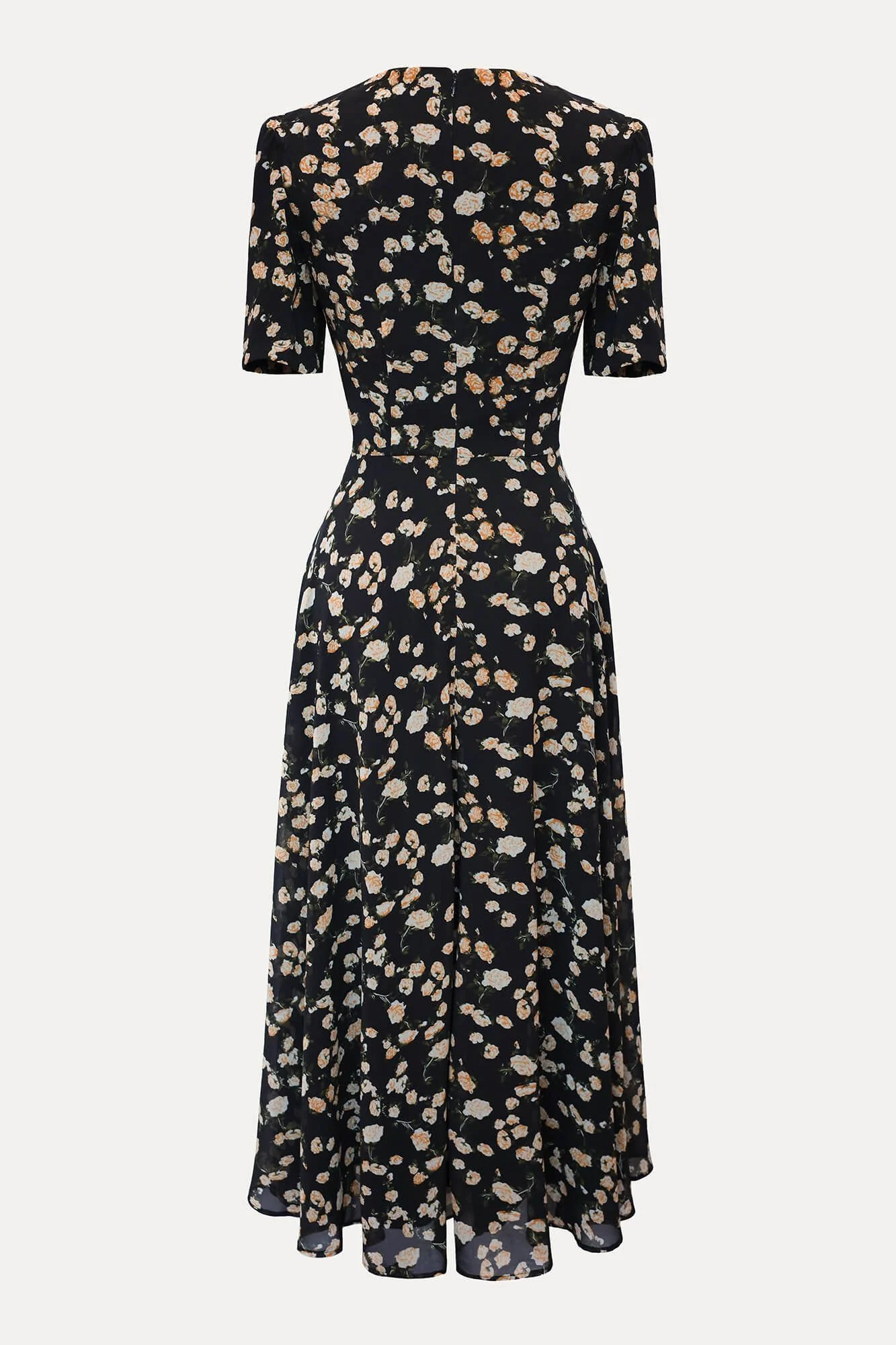Short Sleeve Floral Midi Dress