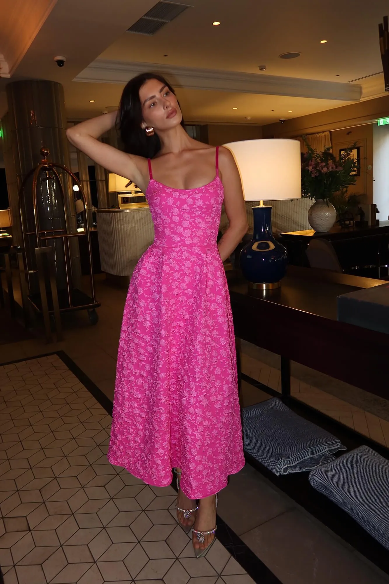 Jacquard Fitted Corset Bustier Dress