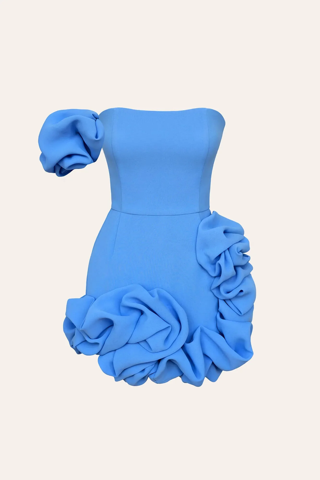 Flounced Bottom One Shoulder Bustier Dress