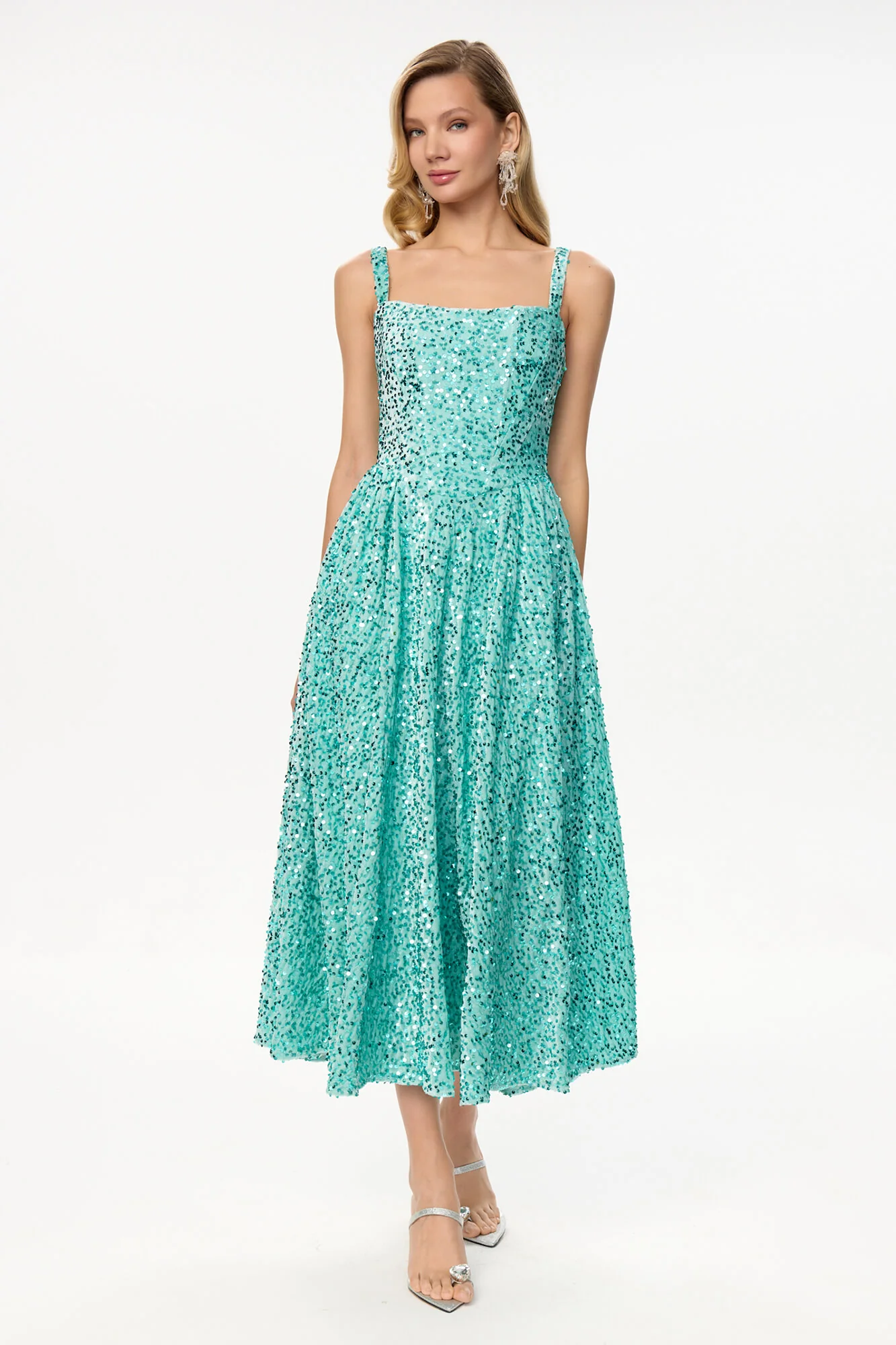 Tuck Corset Top Midi Dress