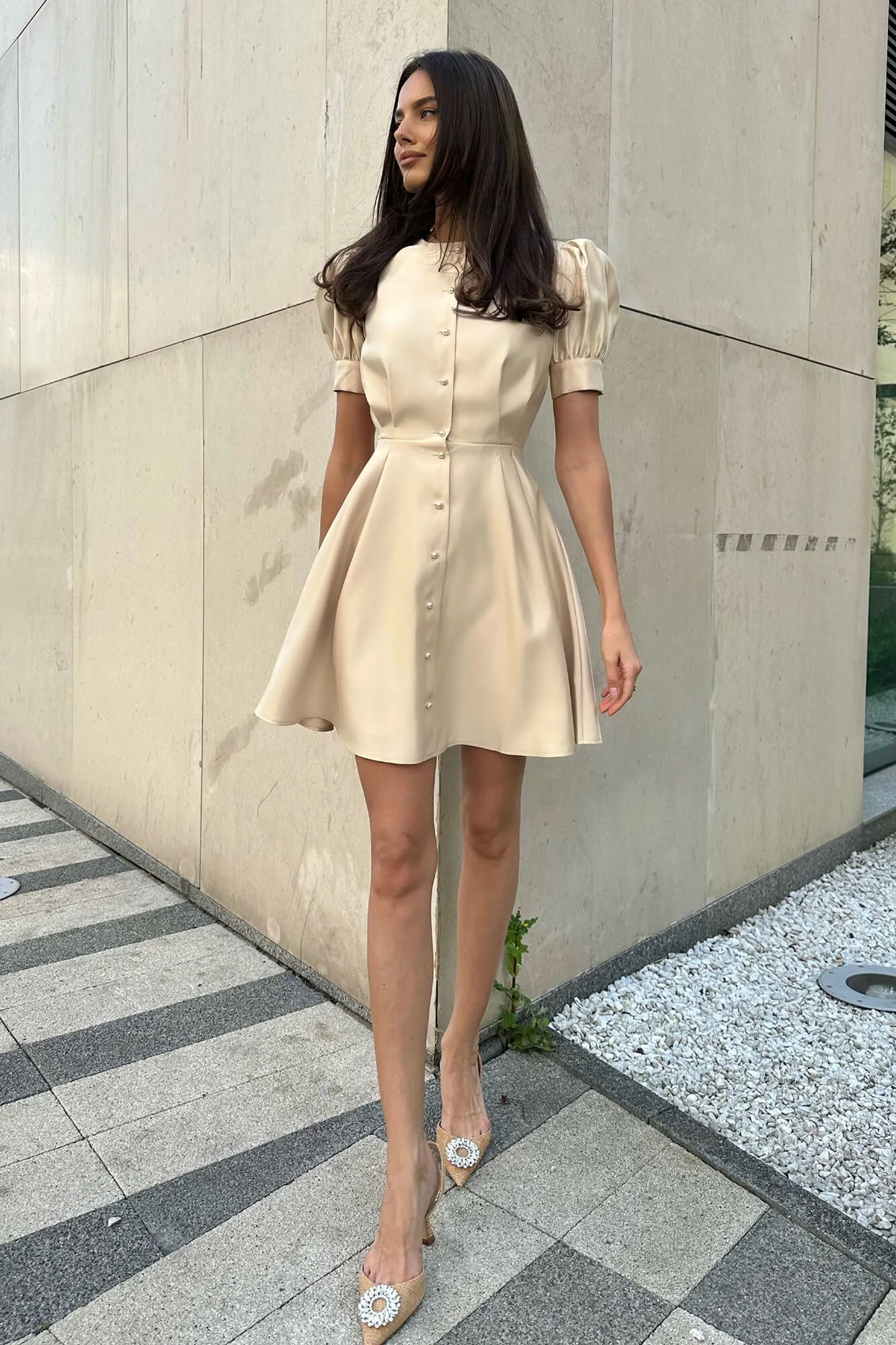 Button Front Mini Dress