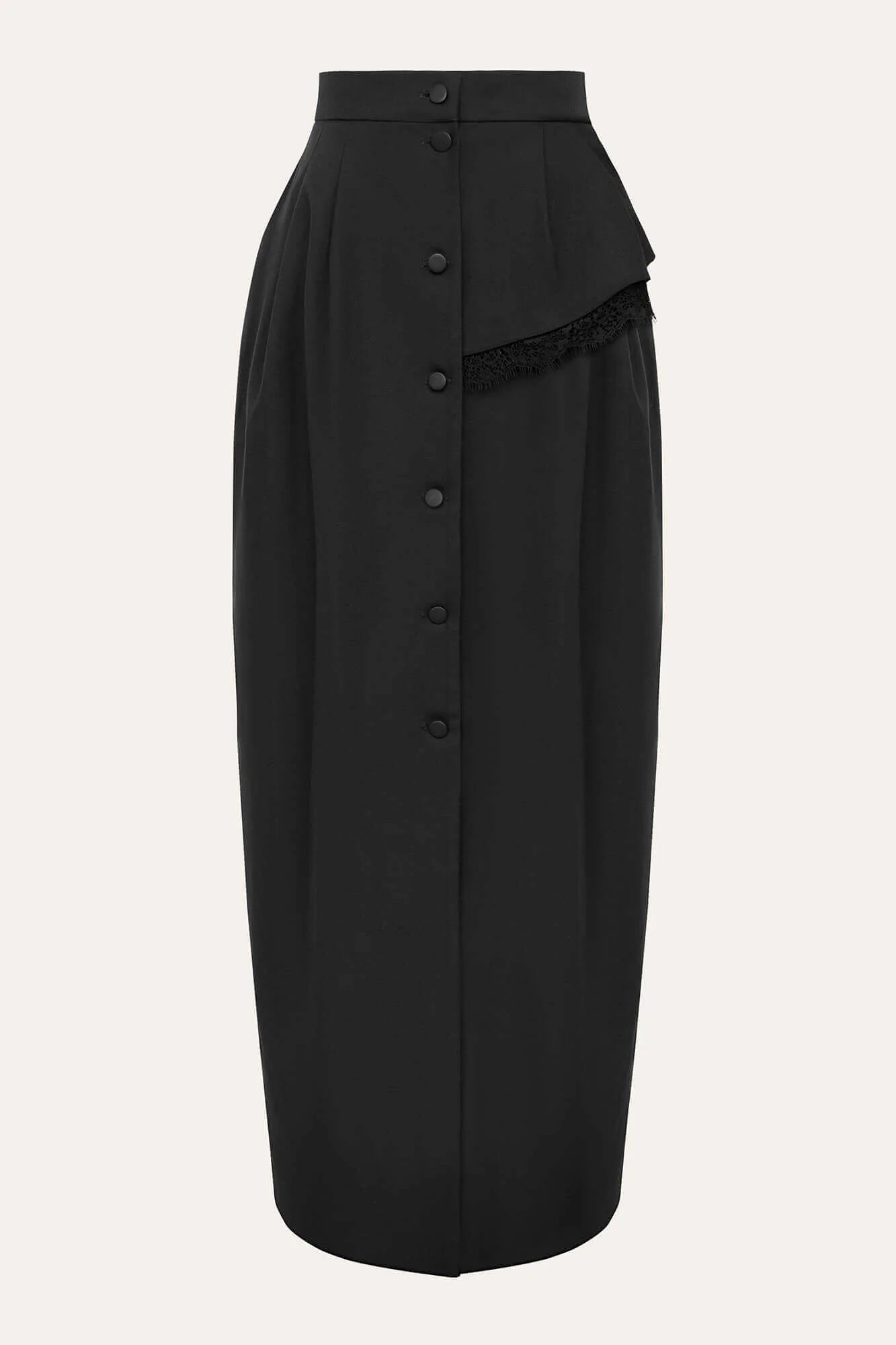 Lace Button Midi Skirt