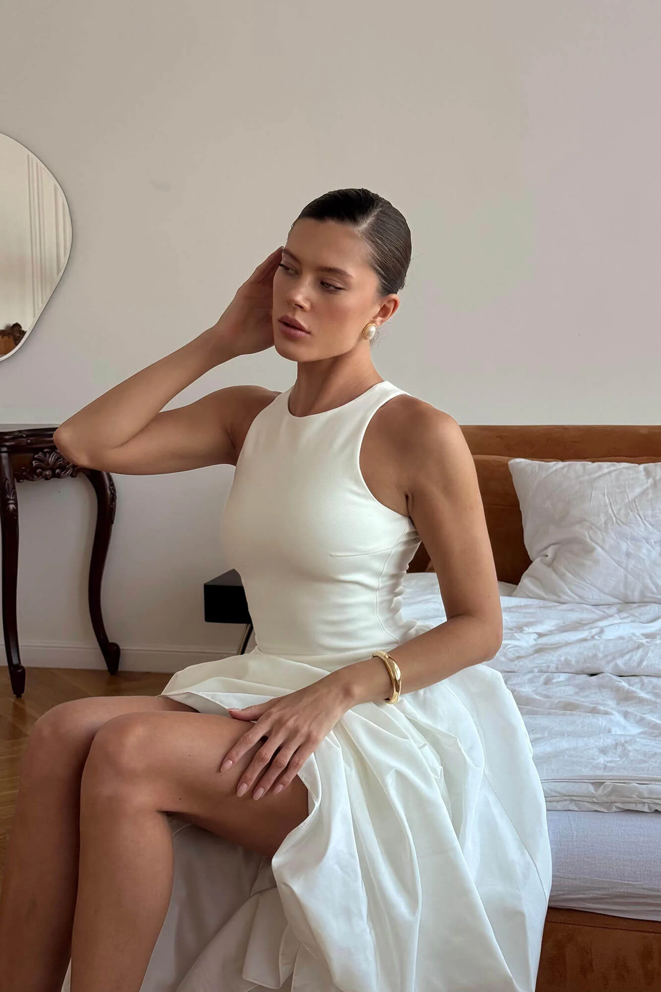 Midi Dress With Puffy Skirt