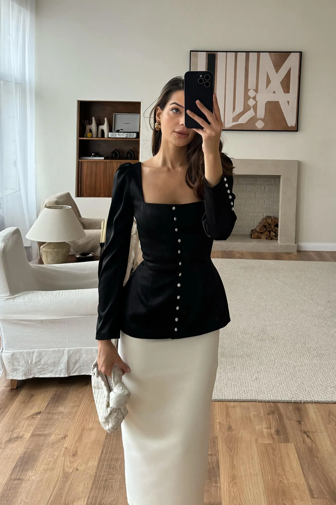 Satin Long Sleeve Top