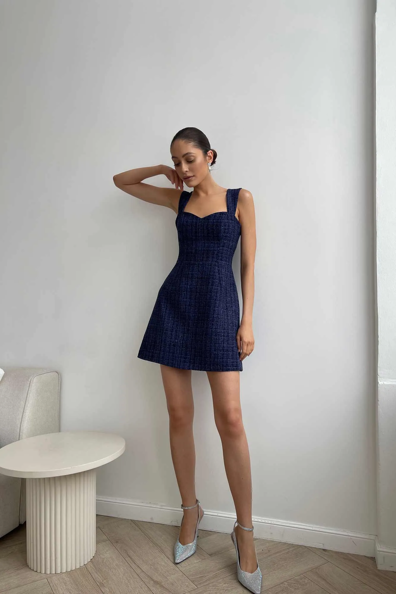 Tweed Strap Mini Dress