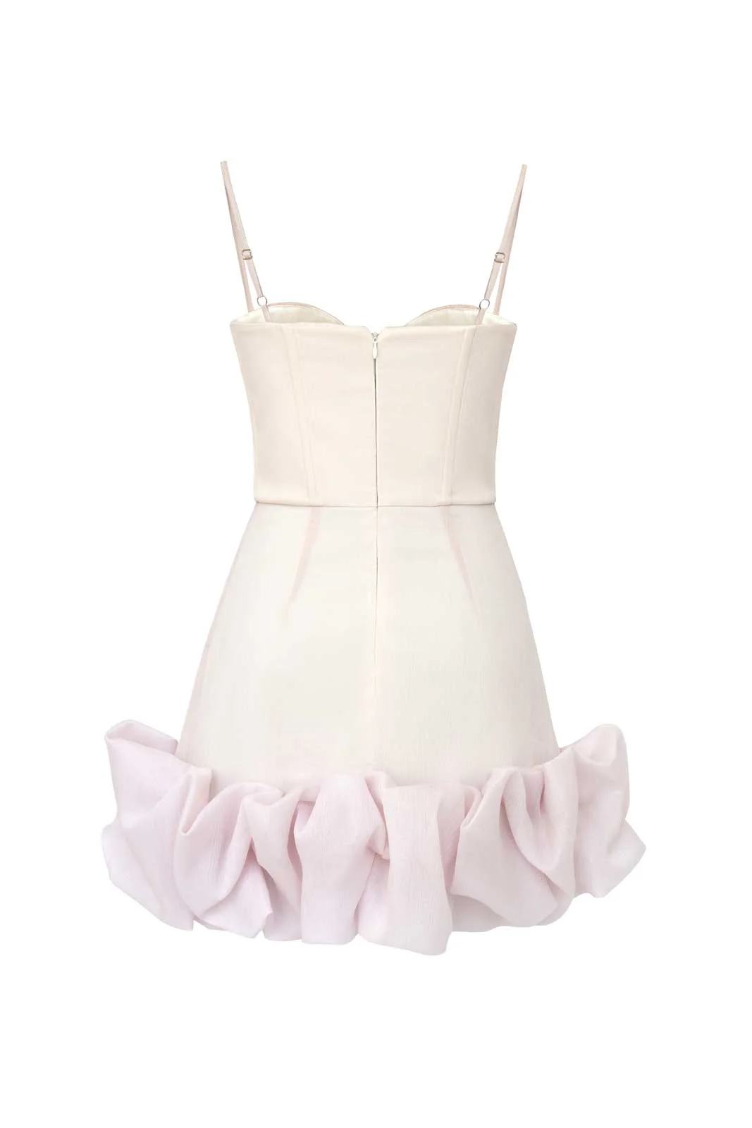 Draped Ruffle Mini Bustier Dress