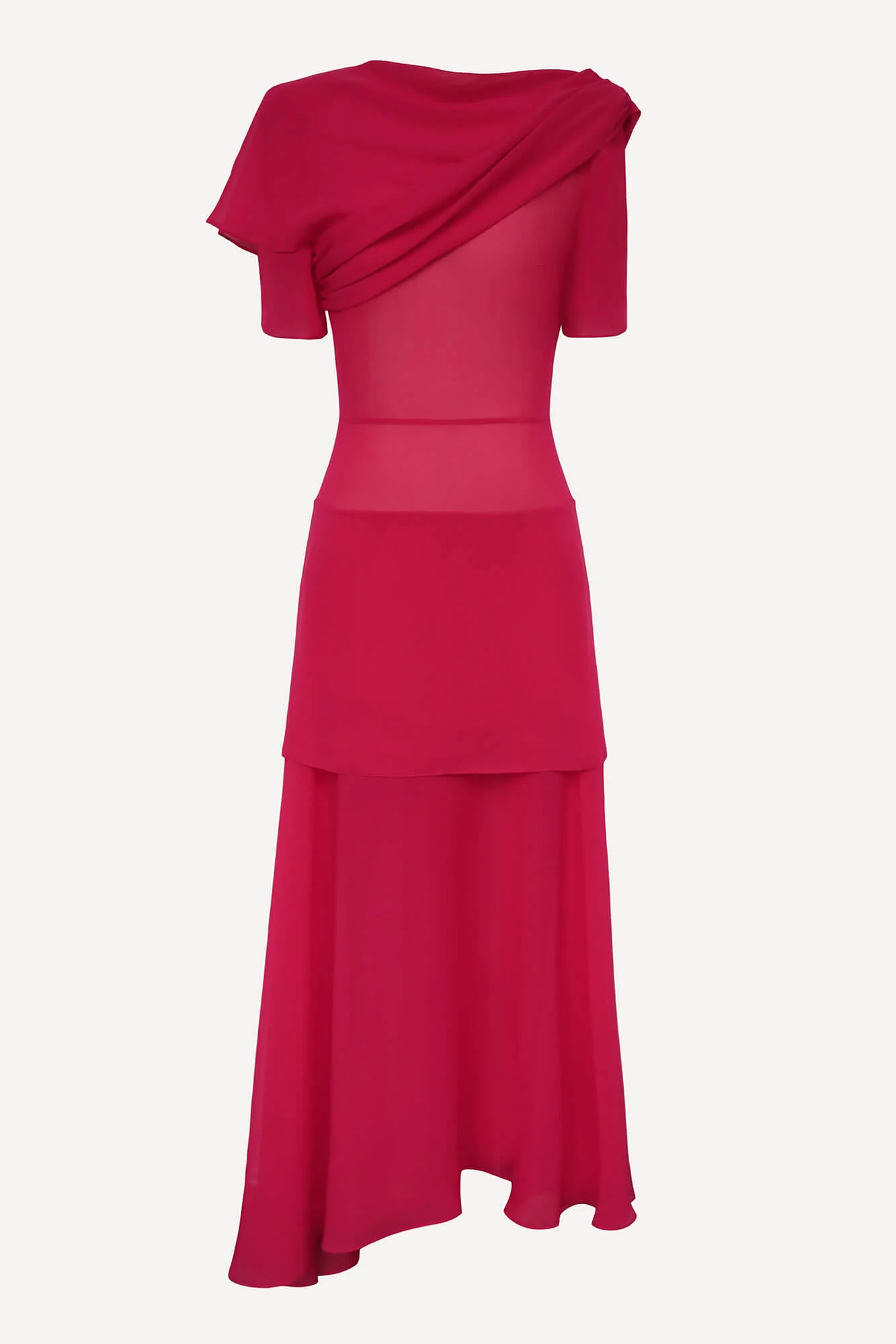 Chiffon Asymmetrical Midi Dress