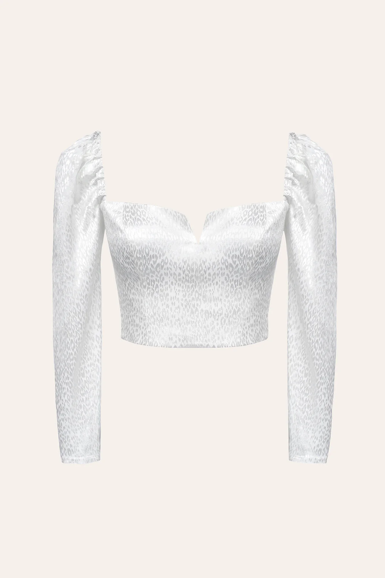 Long Sleeve V Neck Crop Top