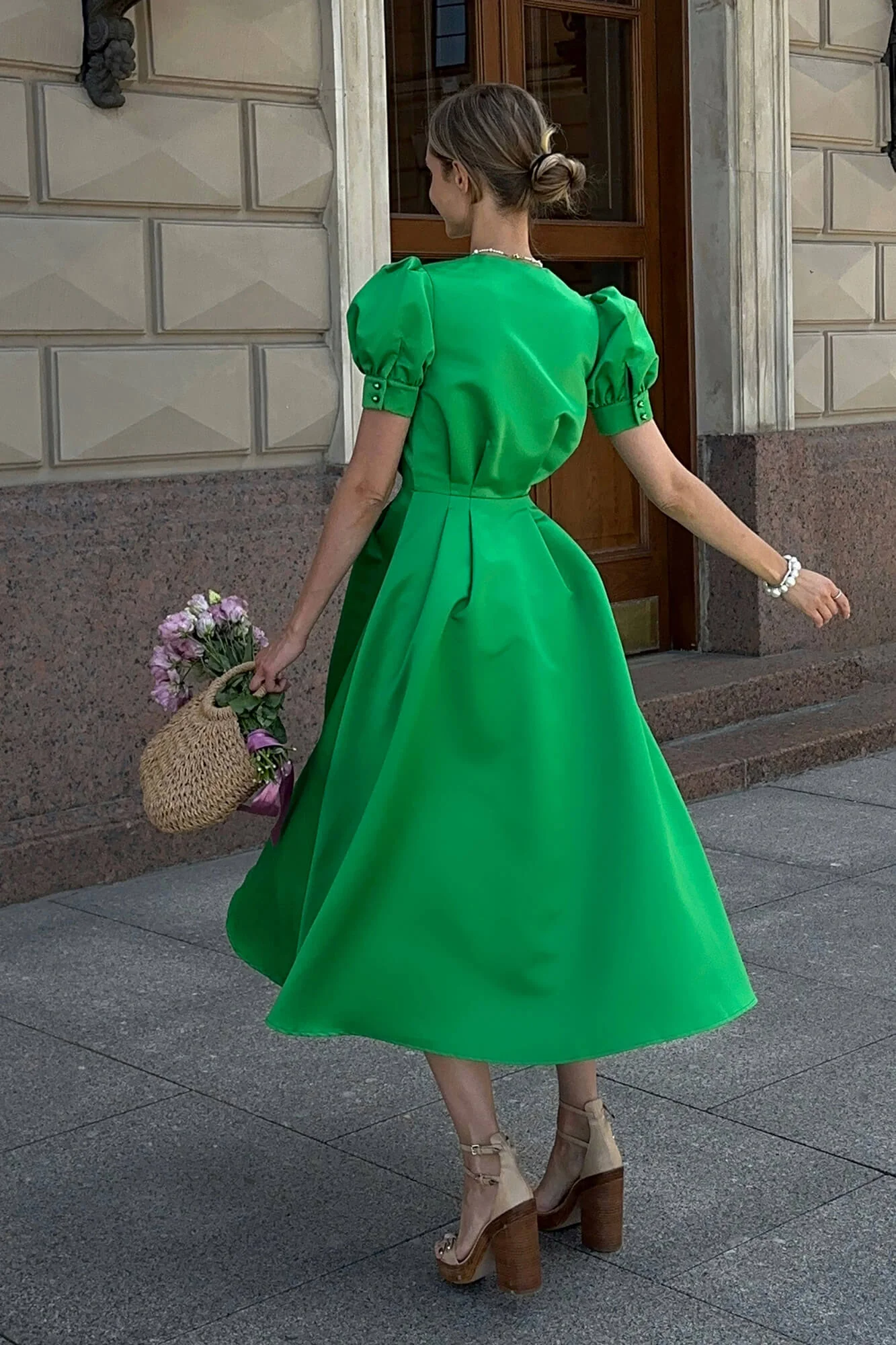 Button Front Midi Dress