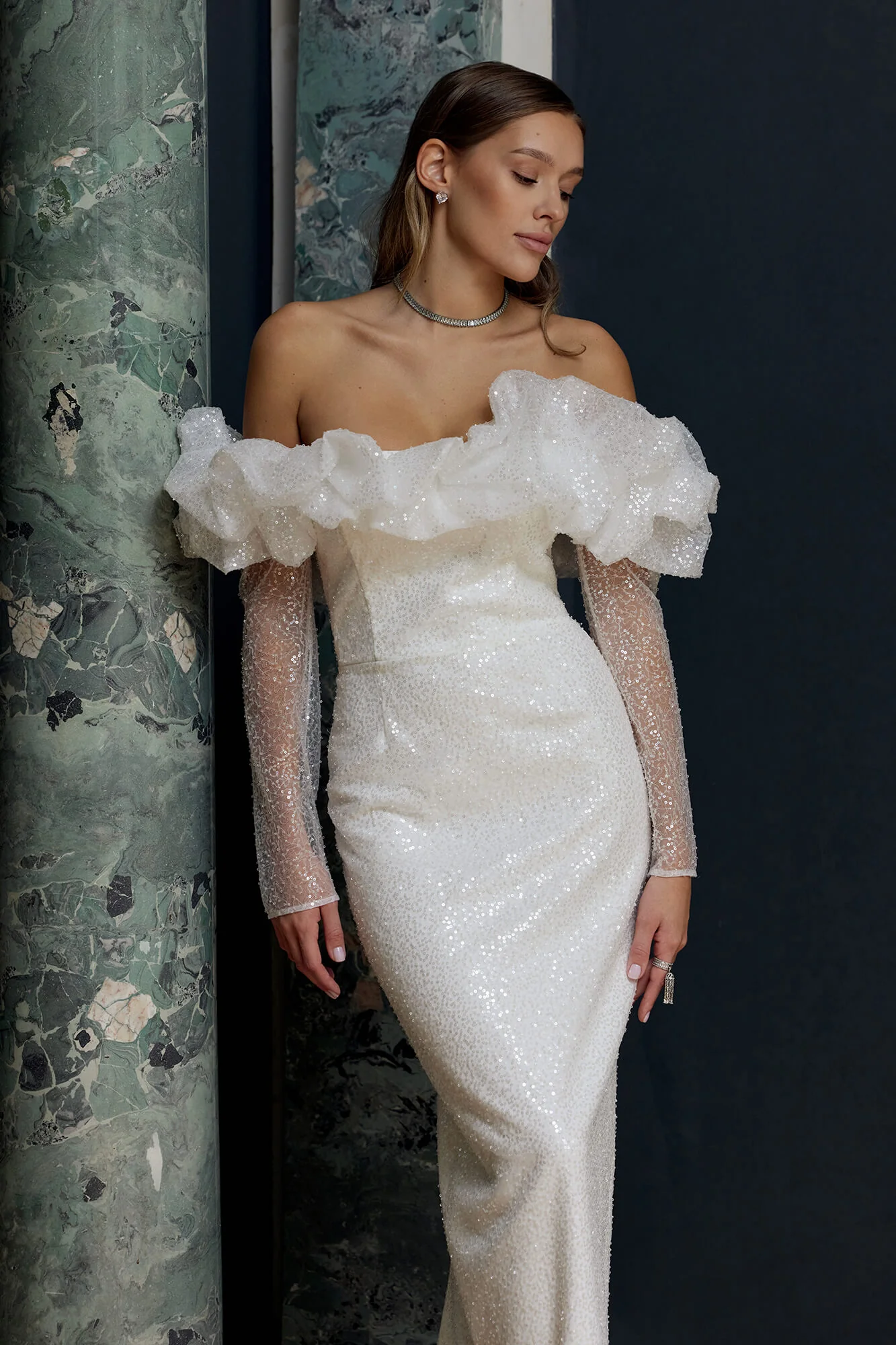 Meringue Long Sleeve Midi Dress