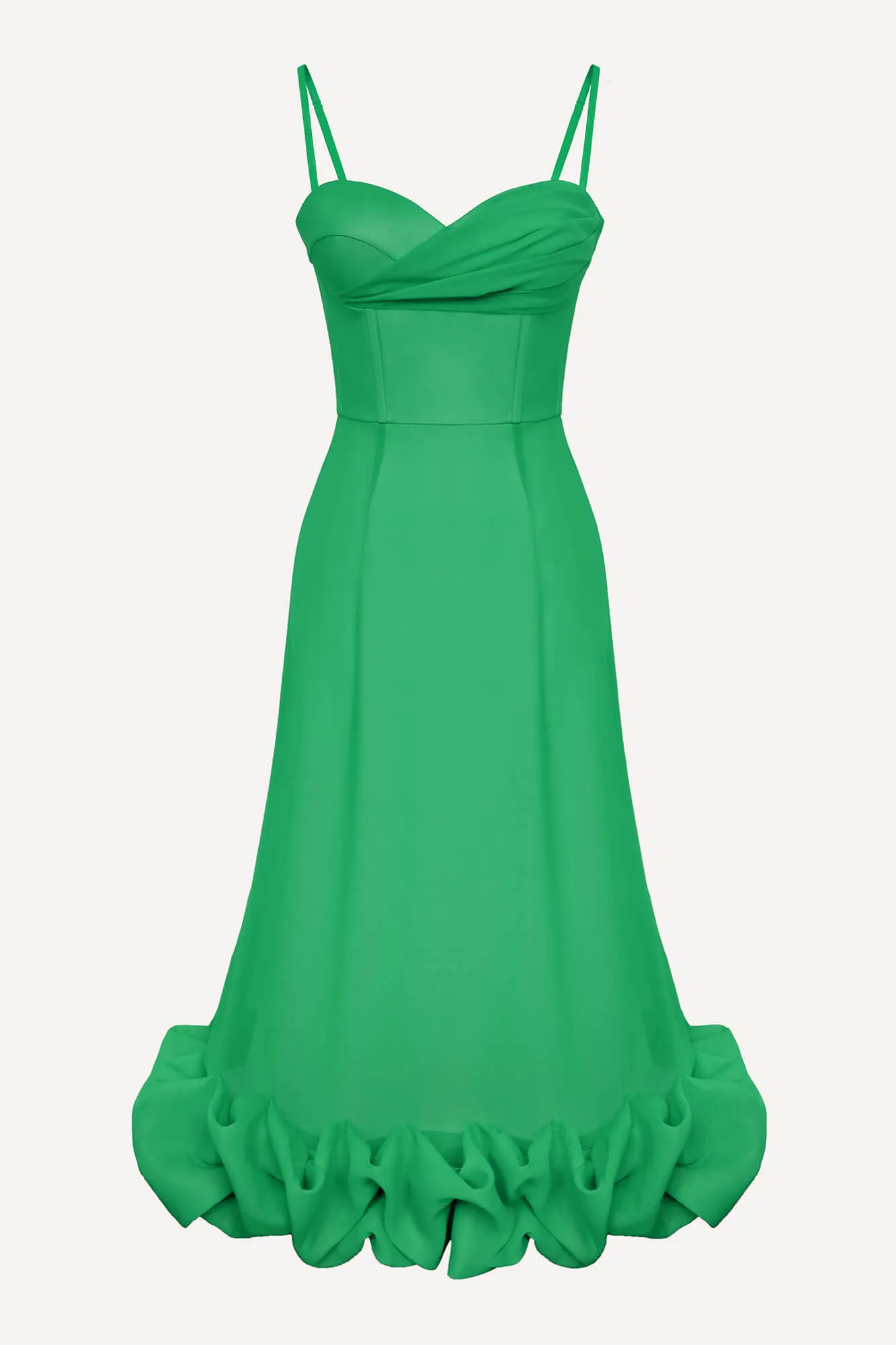 Draped Bodice Bottom Flounced Bustier Dress