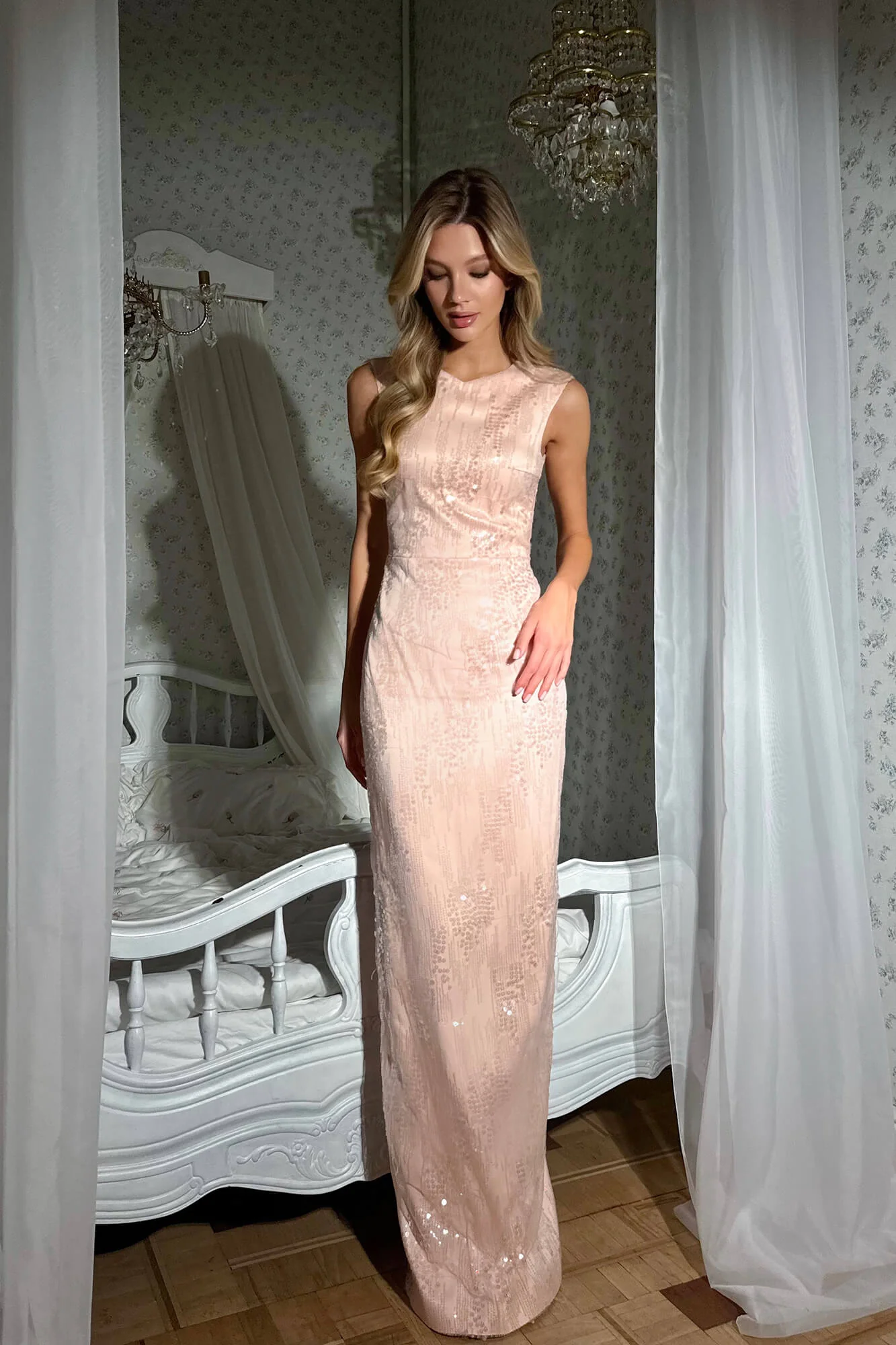 Sequin Sheath Maxi Dress