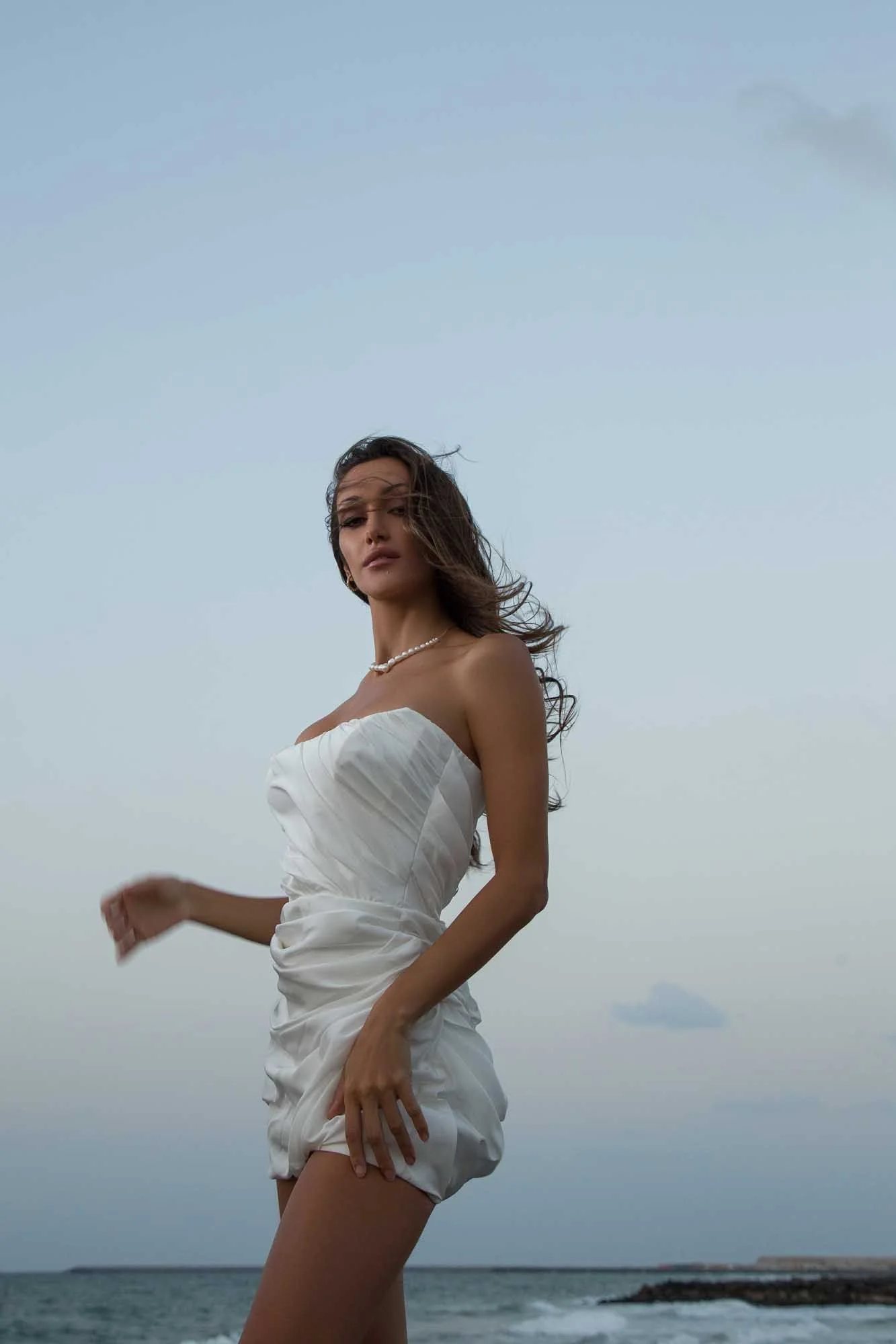 Asymmetric Drape Corset Dress