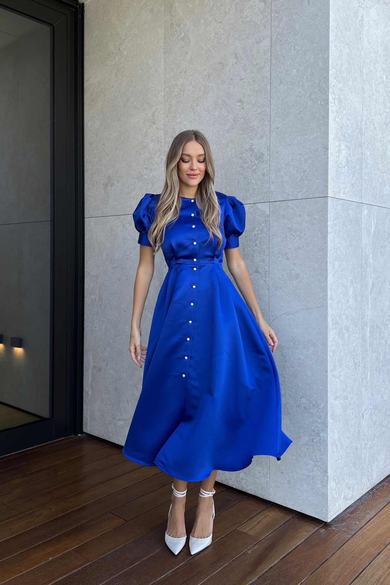 Button Front Midi Dress