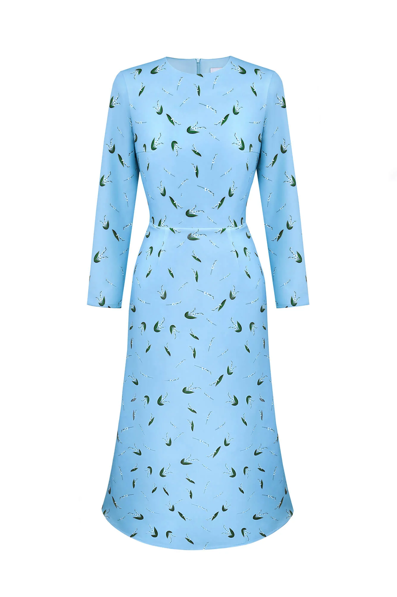 Godet Silhouette Long Sleeve Midi Dress