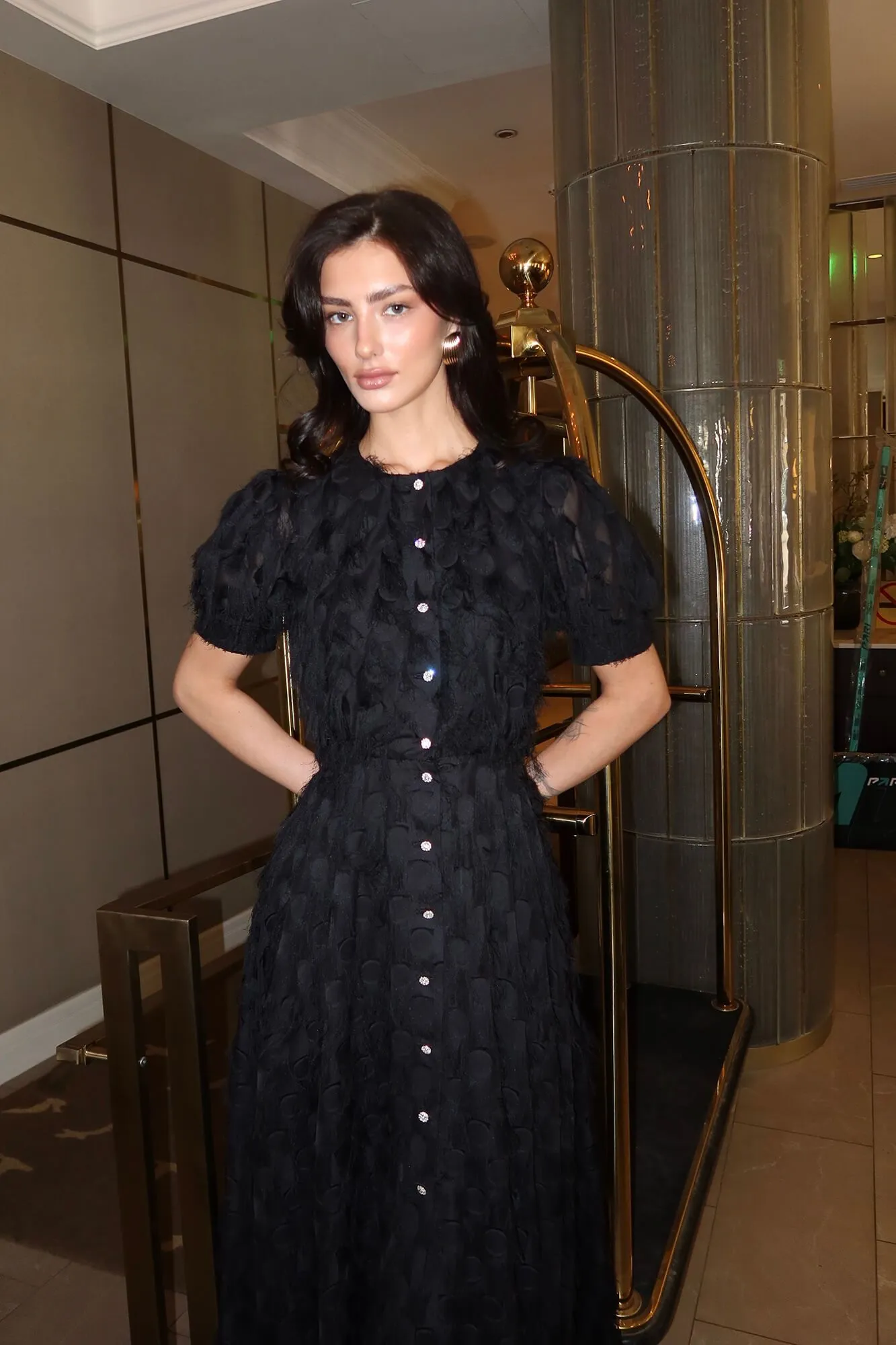 Midi Length Dress With Buttons