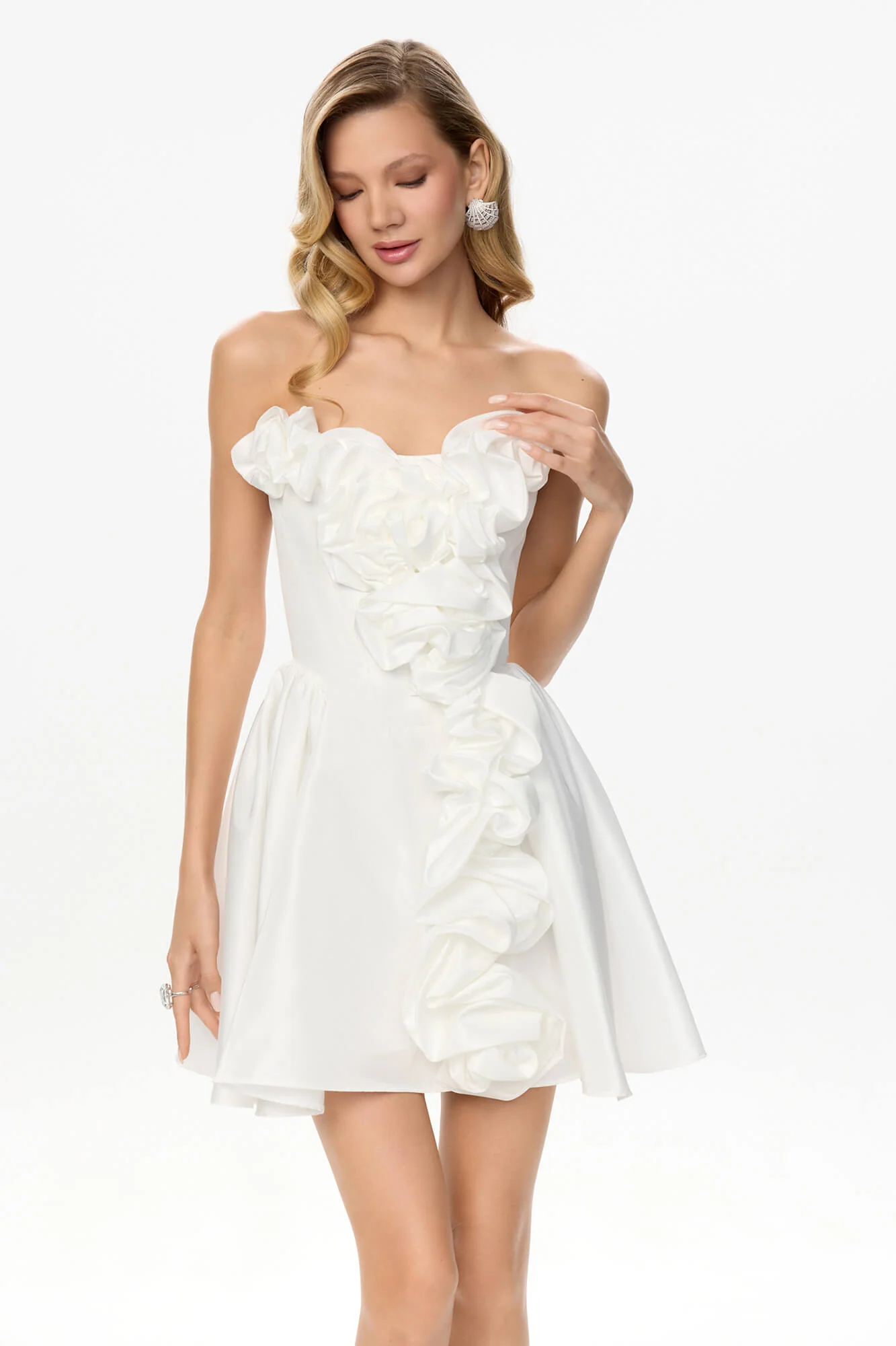 Mini Dress With Corset And Gathering