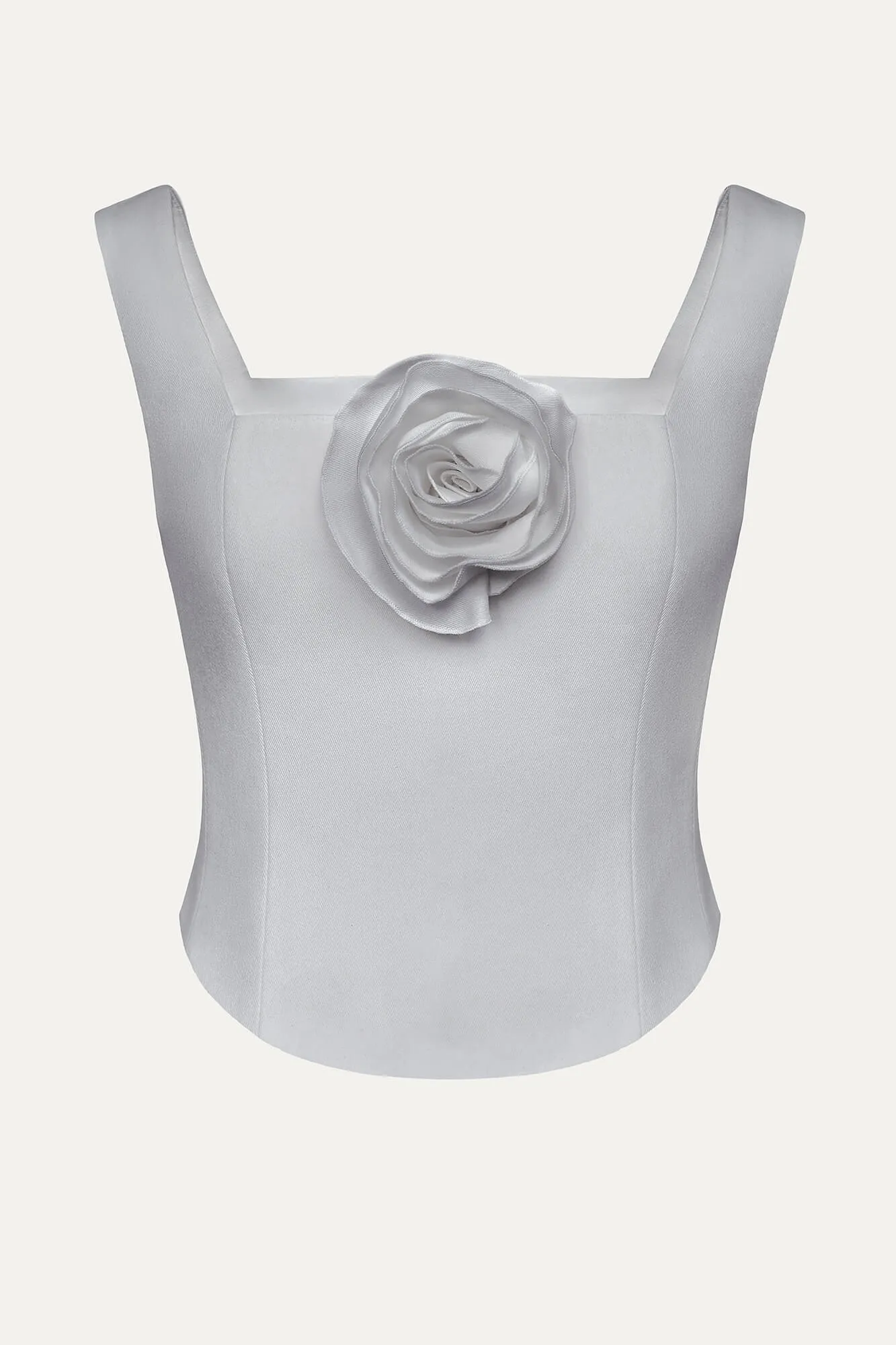 Square Neck Top with removable rose