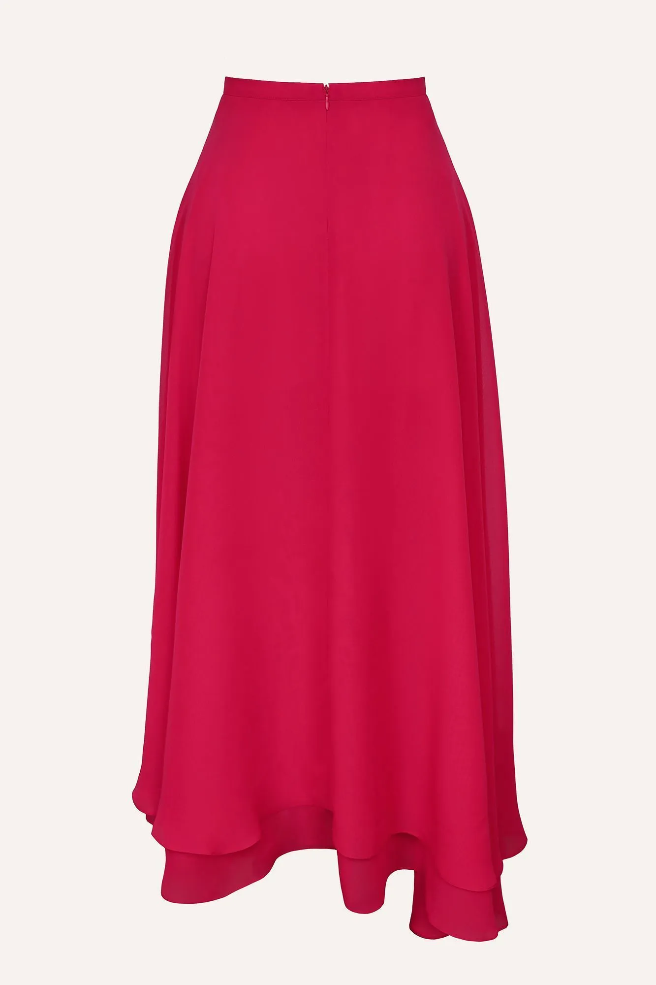 Asymmetrical Chiffon Midi Skirt