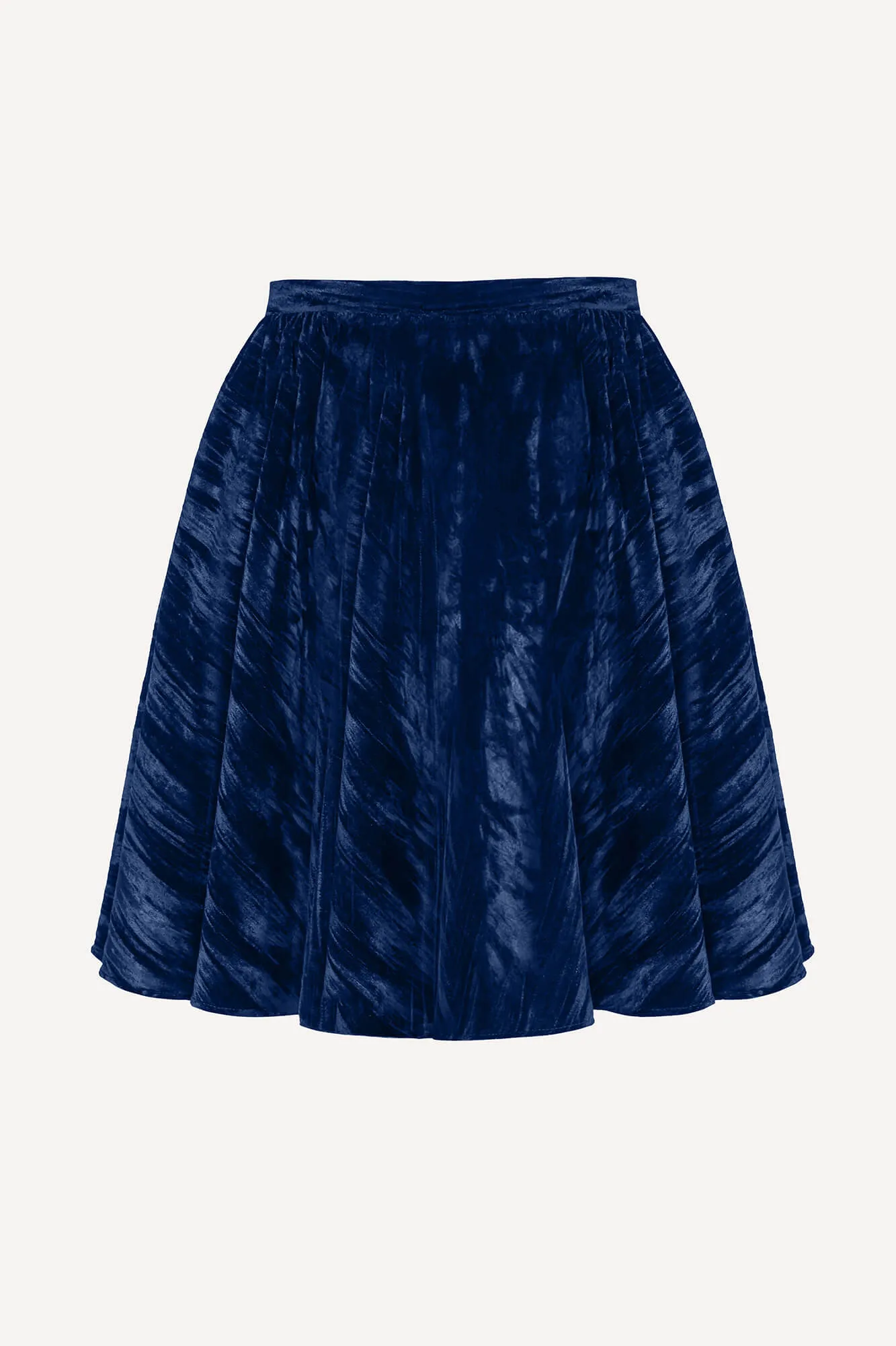 Velvet Gathered Mini Skirt