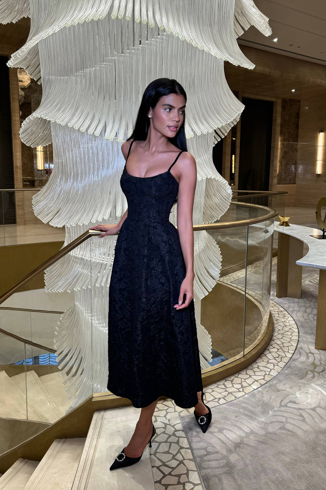 Jacquard Fitted Corset Bustier Dress