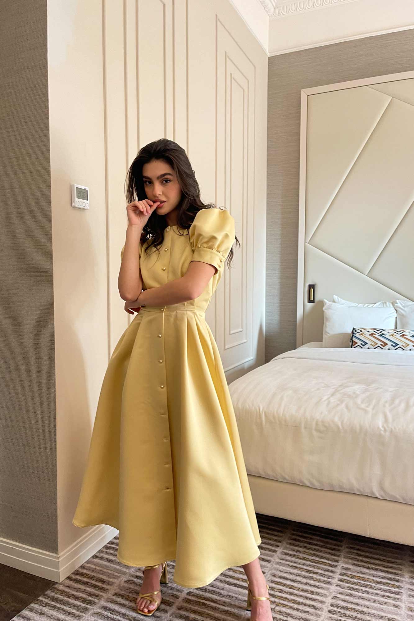 Button Front Midi Dress