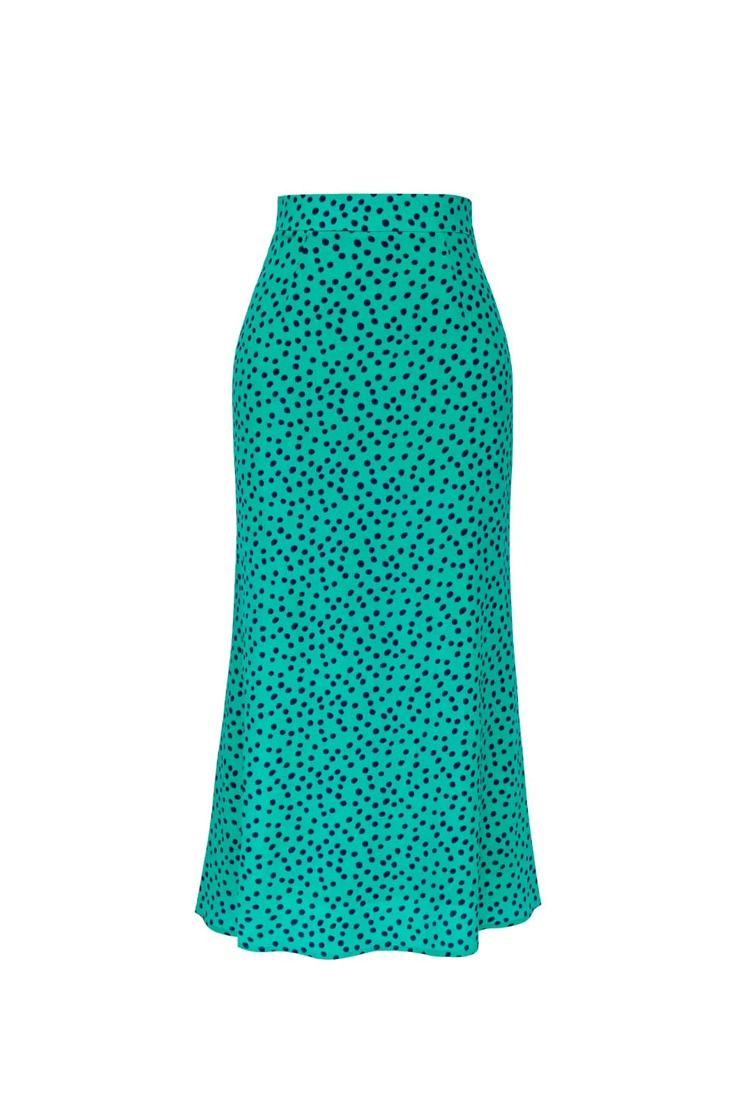 Viscose Polka dot Godet Silhouette Skirt