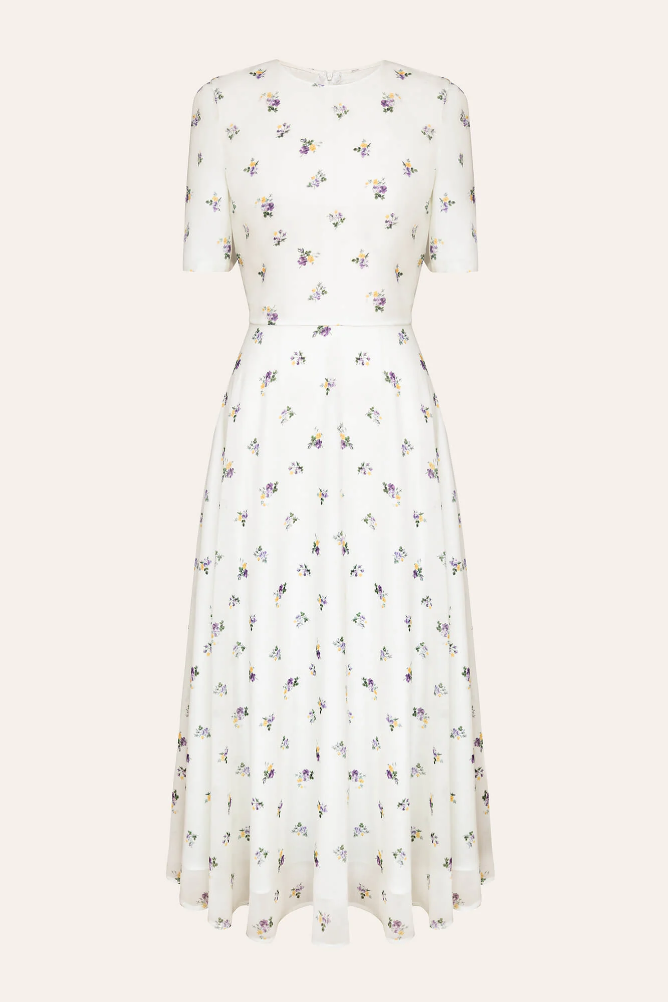 Short Sleeve Floral Midi Dress
