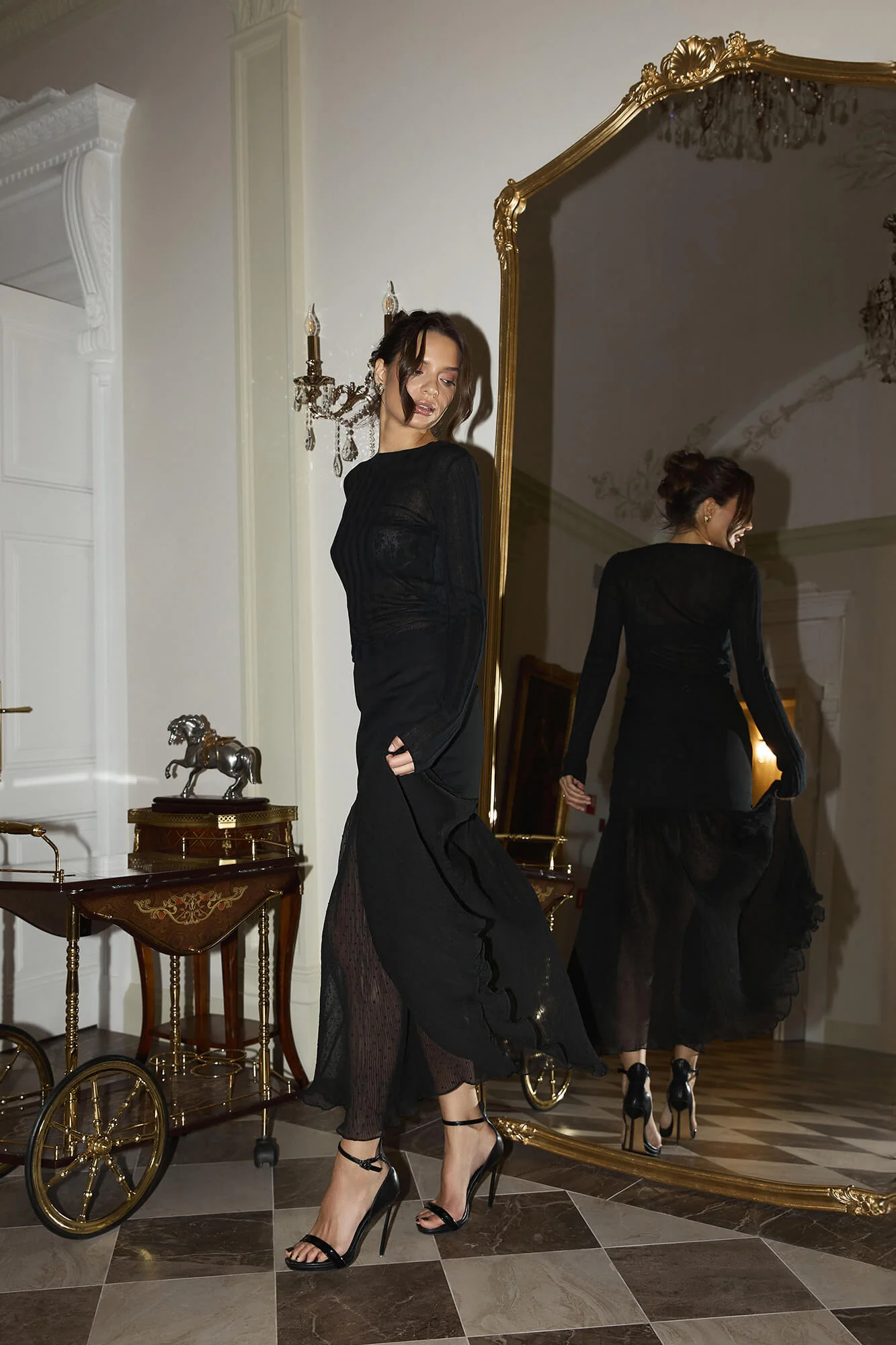 Pleated Midi Skirt