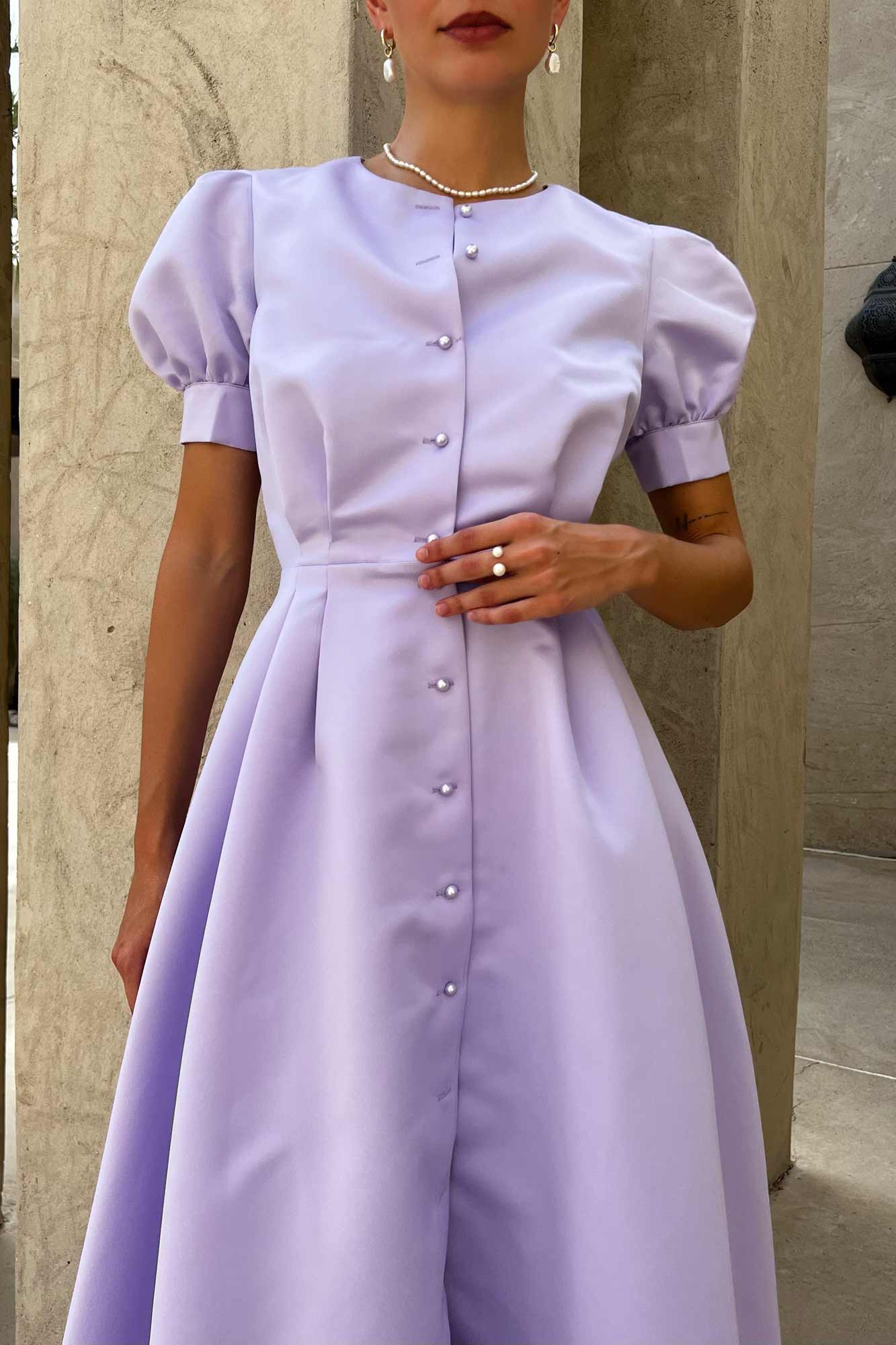 Button Front Midi Dress